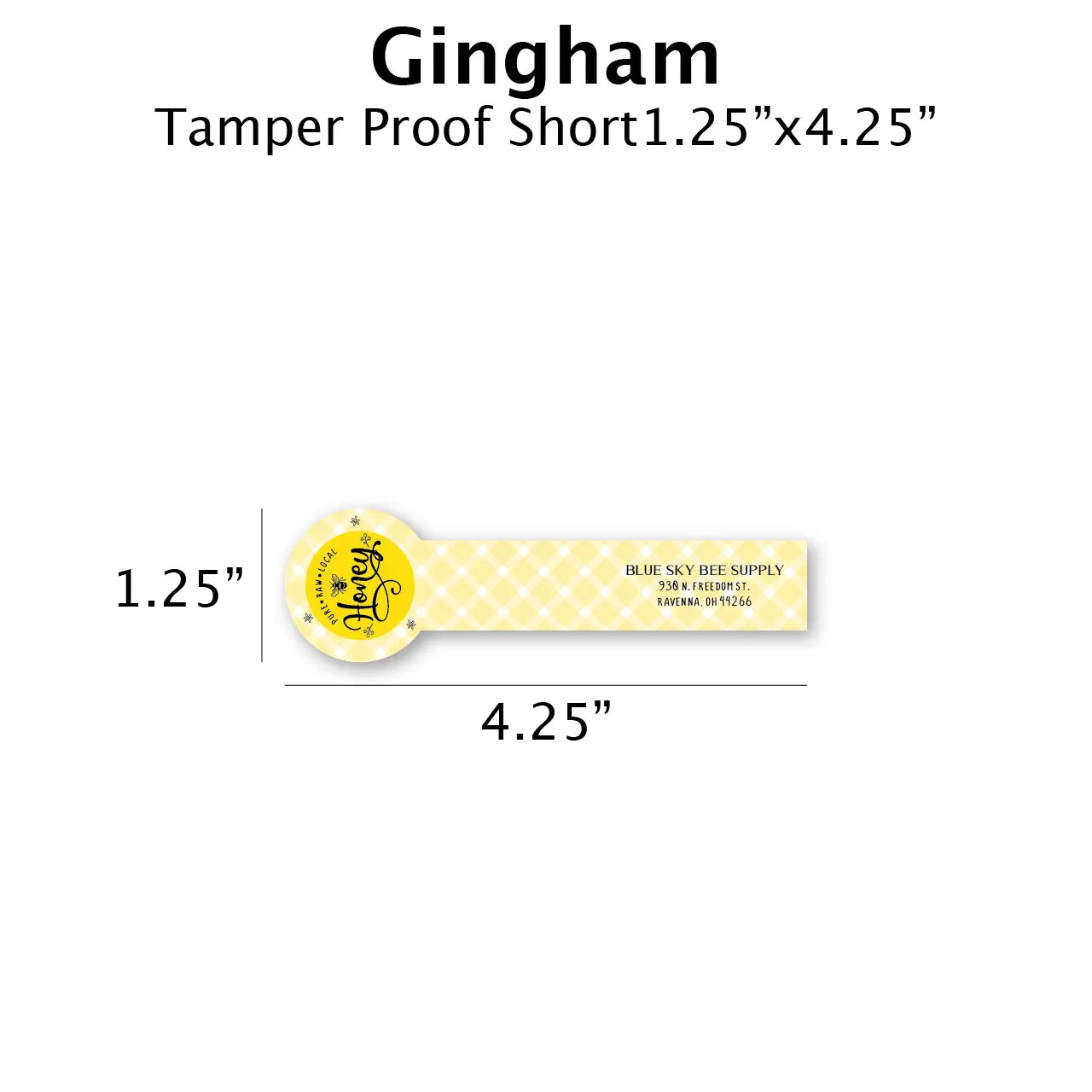 Gingham - Customizable Label Design Blue Sky Bee Supply