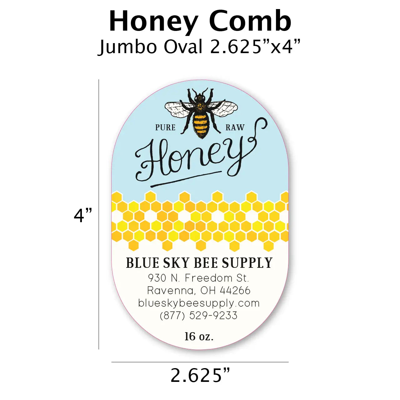 Honey Comb - Customizable Label Design Blue Sky Bee Supply