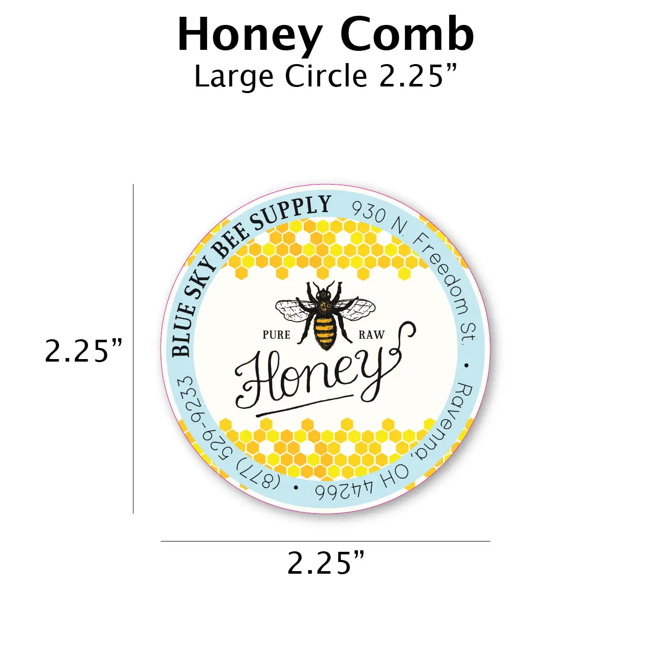 Honey Comb - Customizable Label Design Blue Sky Bee Supply