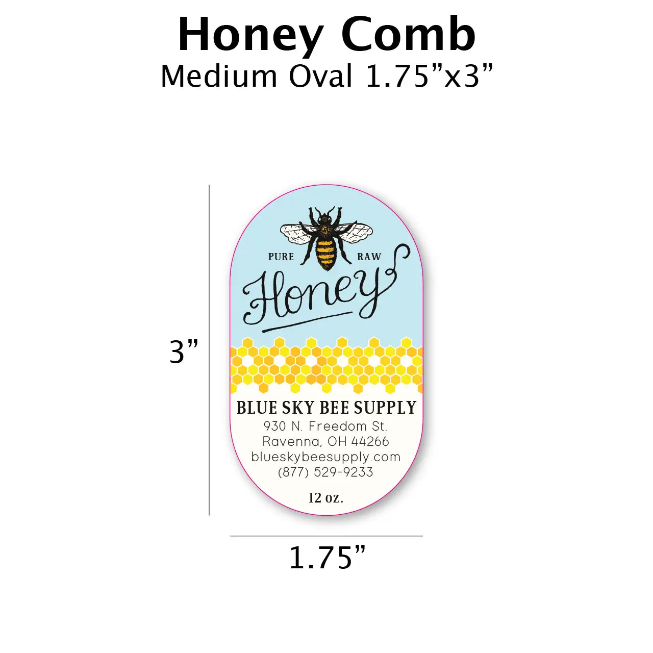 Honey Comb - Customizable Label Design Blue Sky Bee Supply