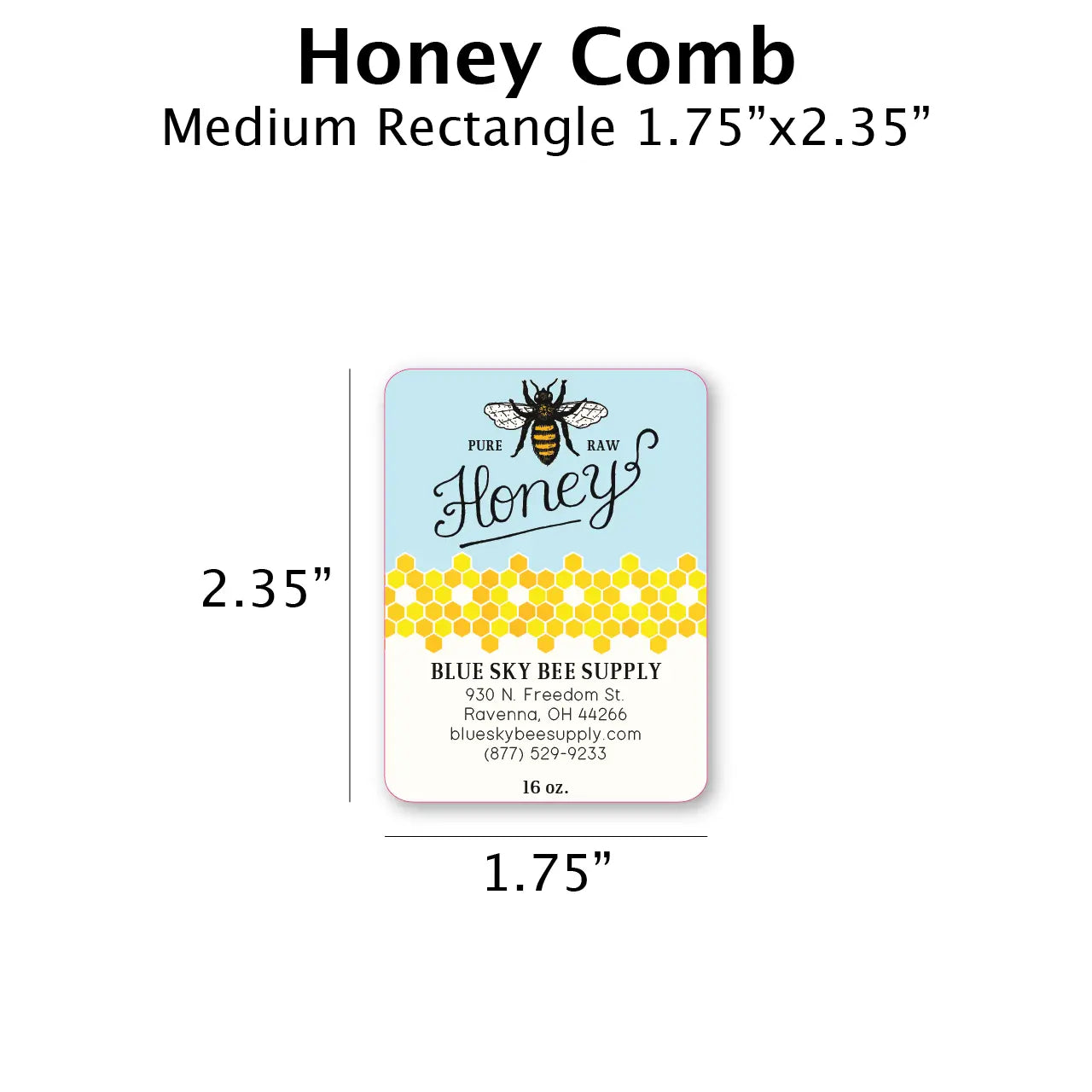 Honey Comb - Customizable Label Design Blue Sky Bee Supply