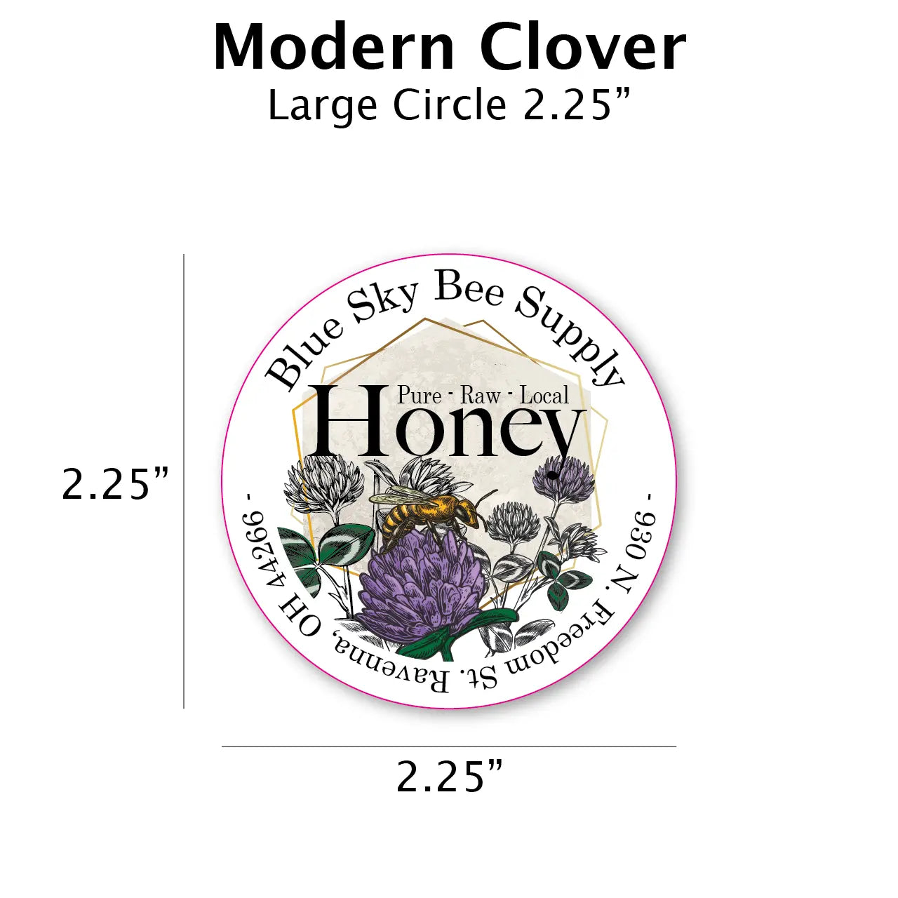 Modern Clover - Customizable Label Design Blue Sky Bee Supply