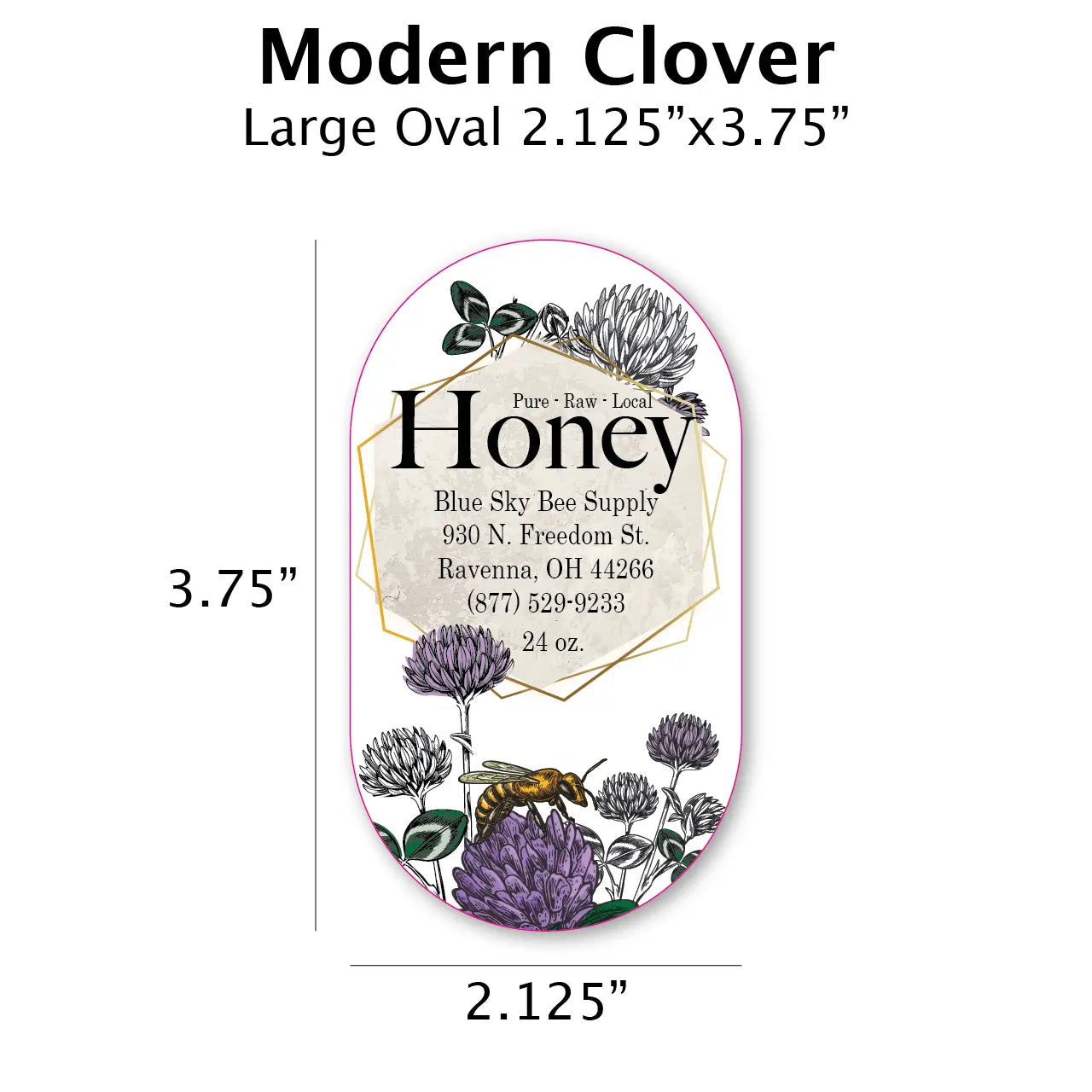 Modern Clover - Customizable Label Design Blue Sky Bee Supply