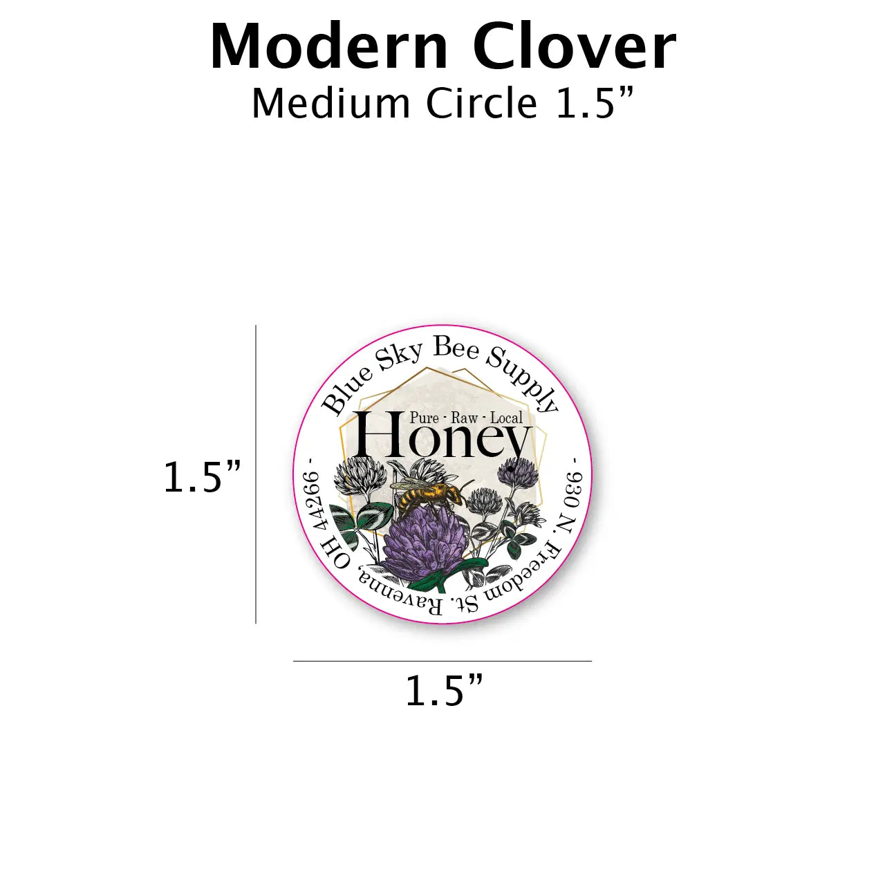 Modern Clover - Customizable Label Design Blue Sky Bee Supply