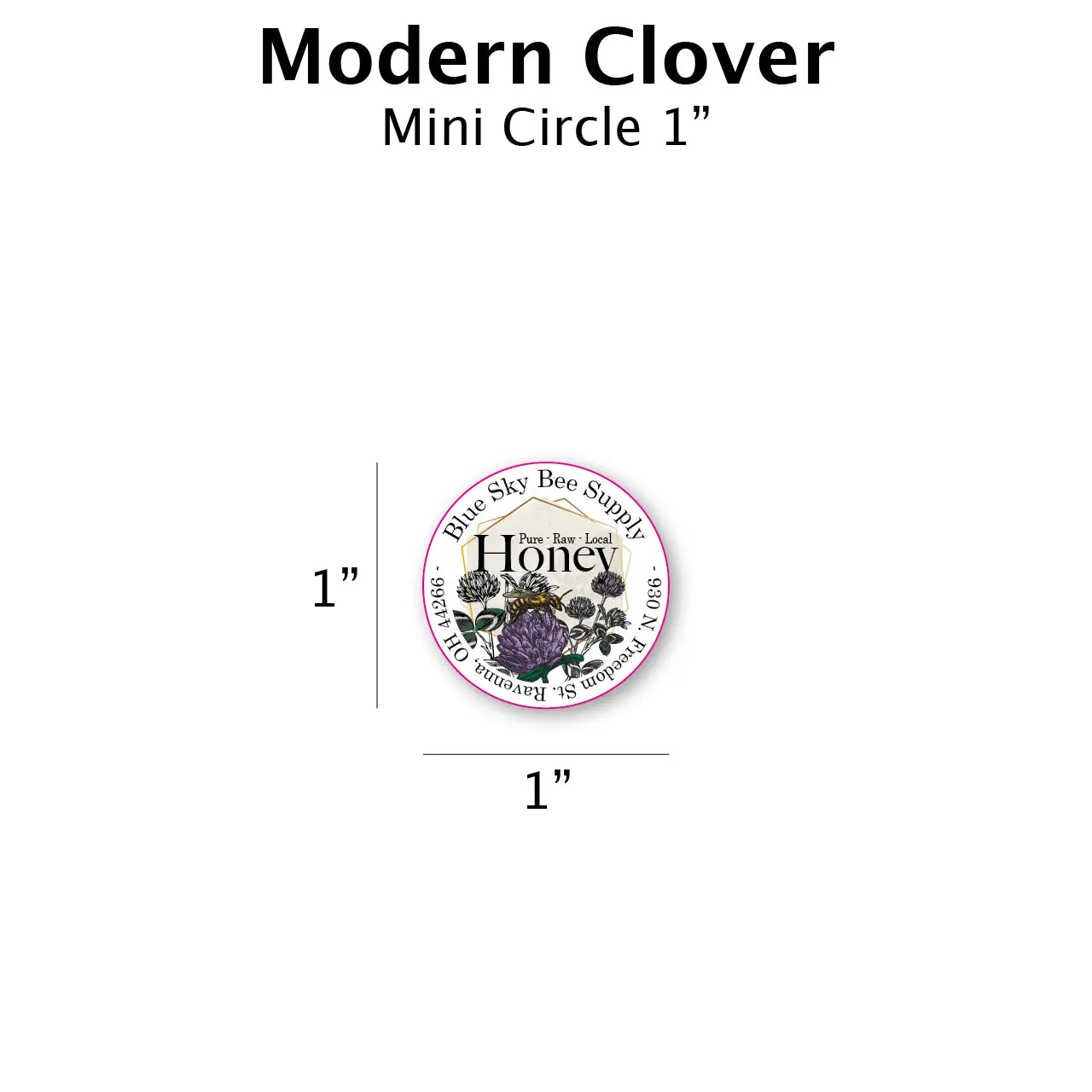 Modern Clover - Customizable Label Design Blue Sky Bee Supply