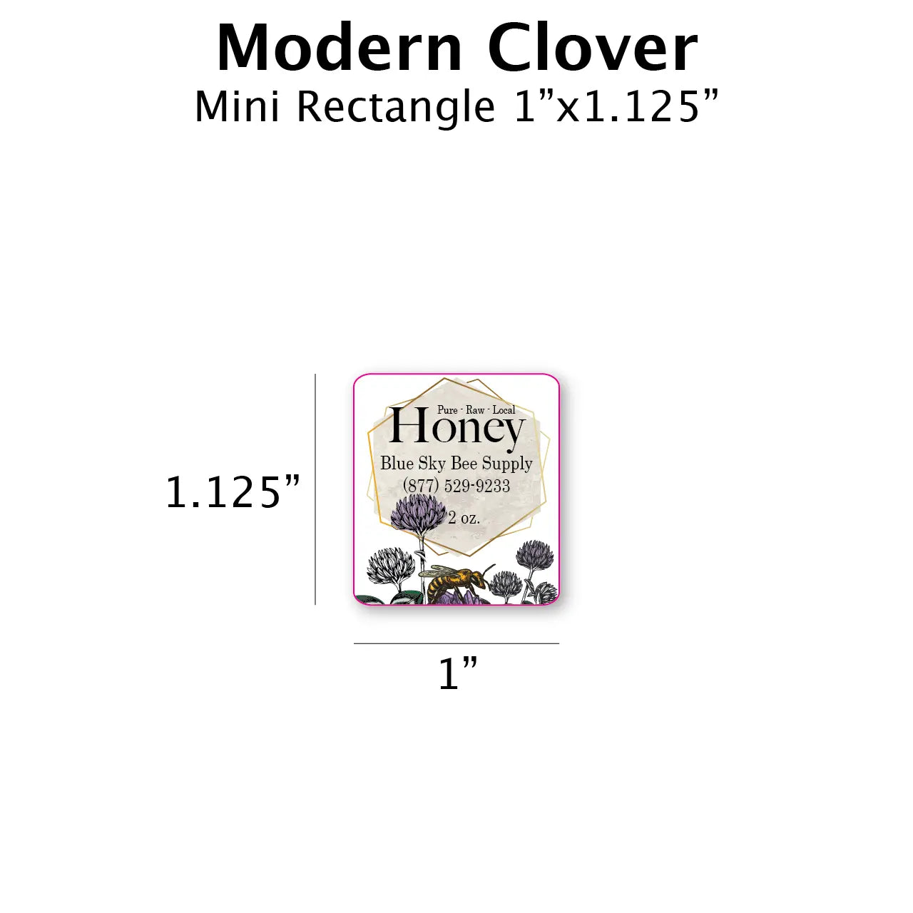 Modern Clover - Customizable Label Design Blue Sky Bee Supply