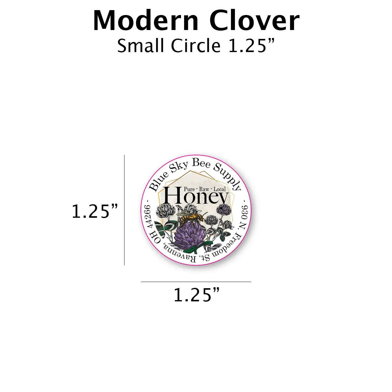 Modern Clover - Customizable Label Design Blue Sky Bee Supply