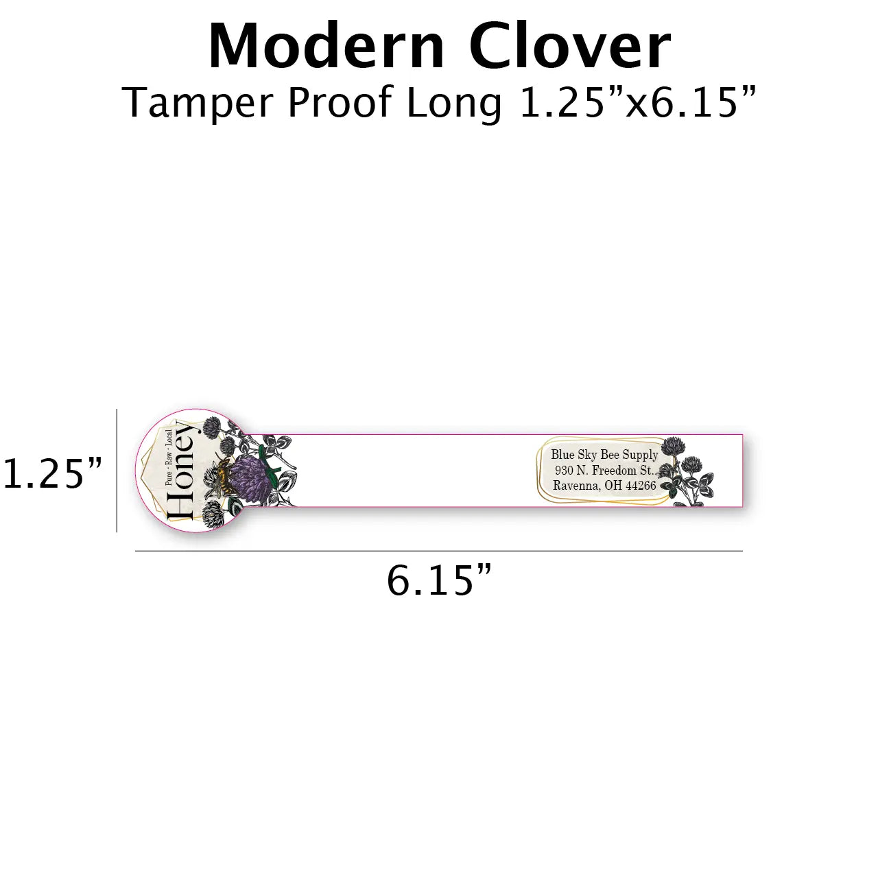 Modern Clover - Customizable Label Design Blue Sky Bee Supply