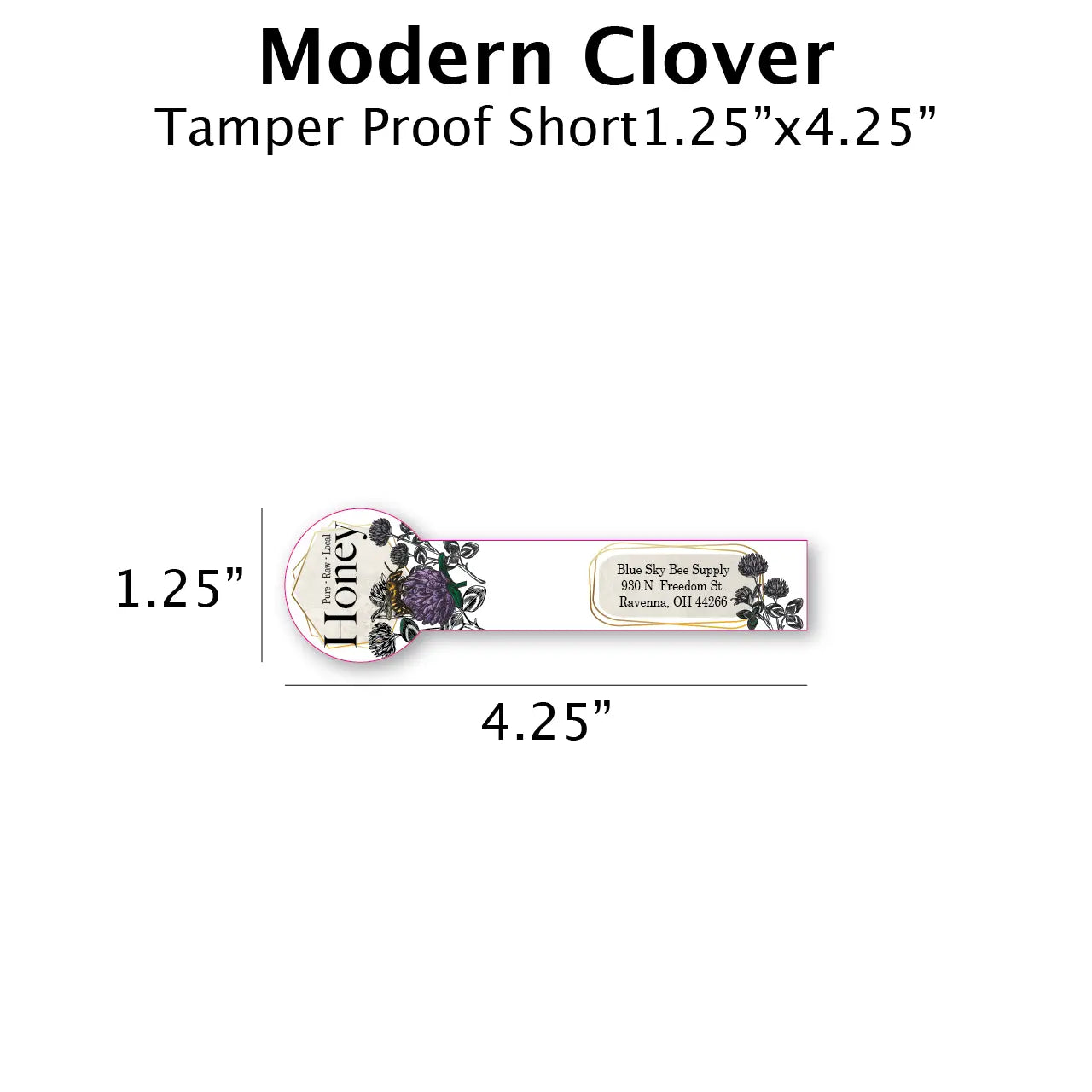 Modern Clover - Customizable Label Design Blue Sky Bee Supply