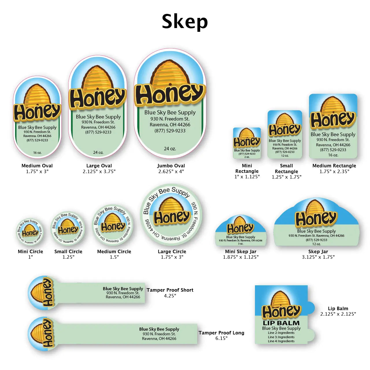 Skep - Customizable Label Design Blue Sky Bee Supply