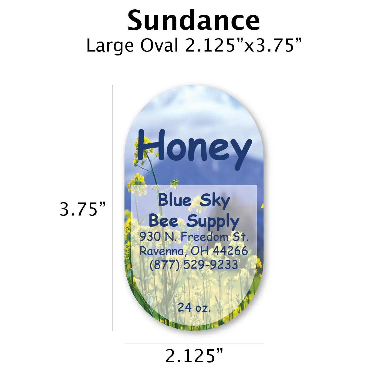 Sundance - Customizable Label Design Blue Sky Bee Supply