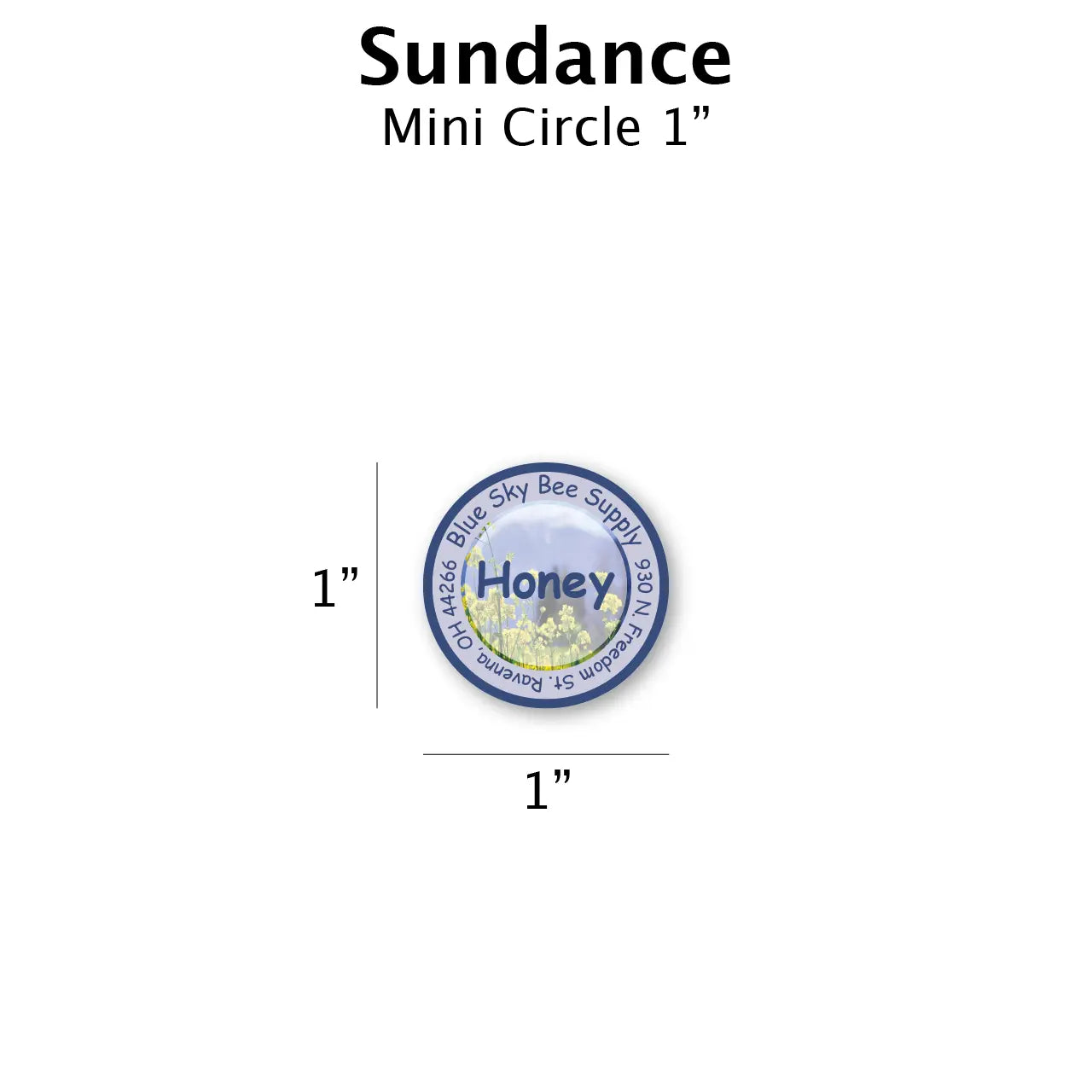 Sundance - Customizable Label Design Blue Sky Bee Supply