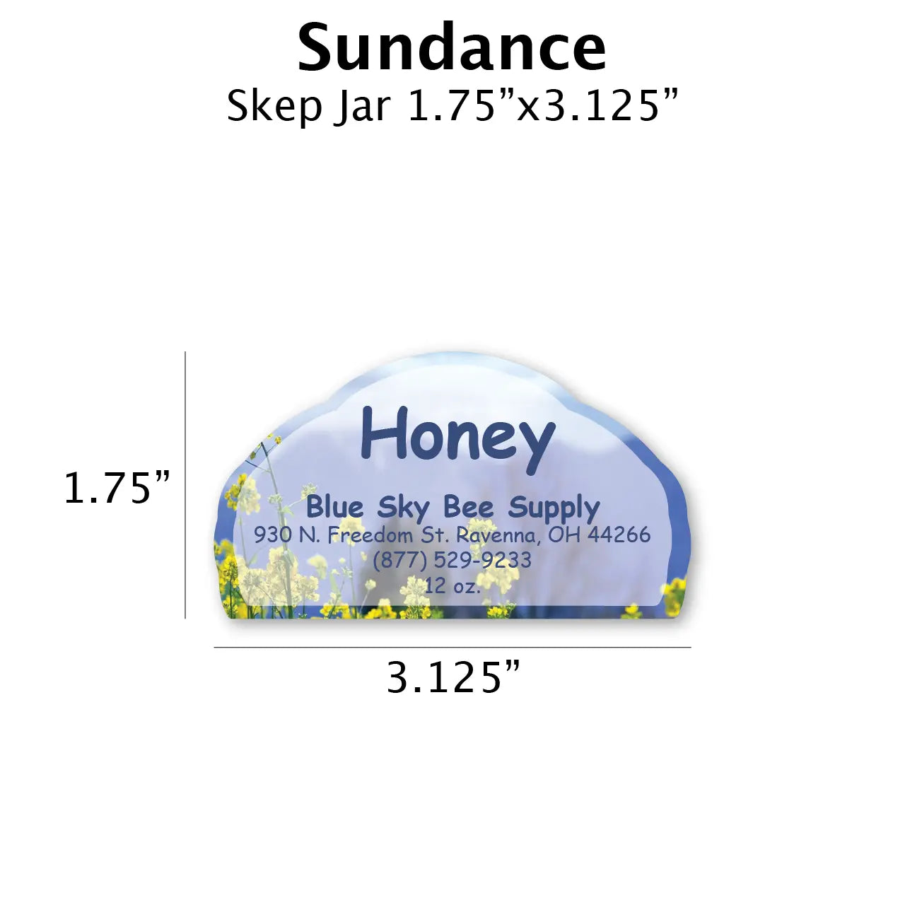 Sundance - Customizable Label Design Blue Sky Bee Supply