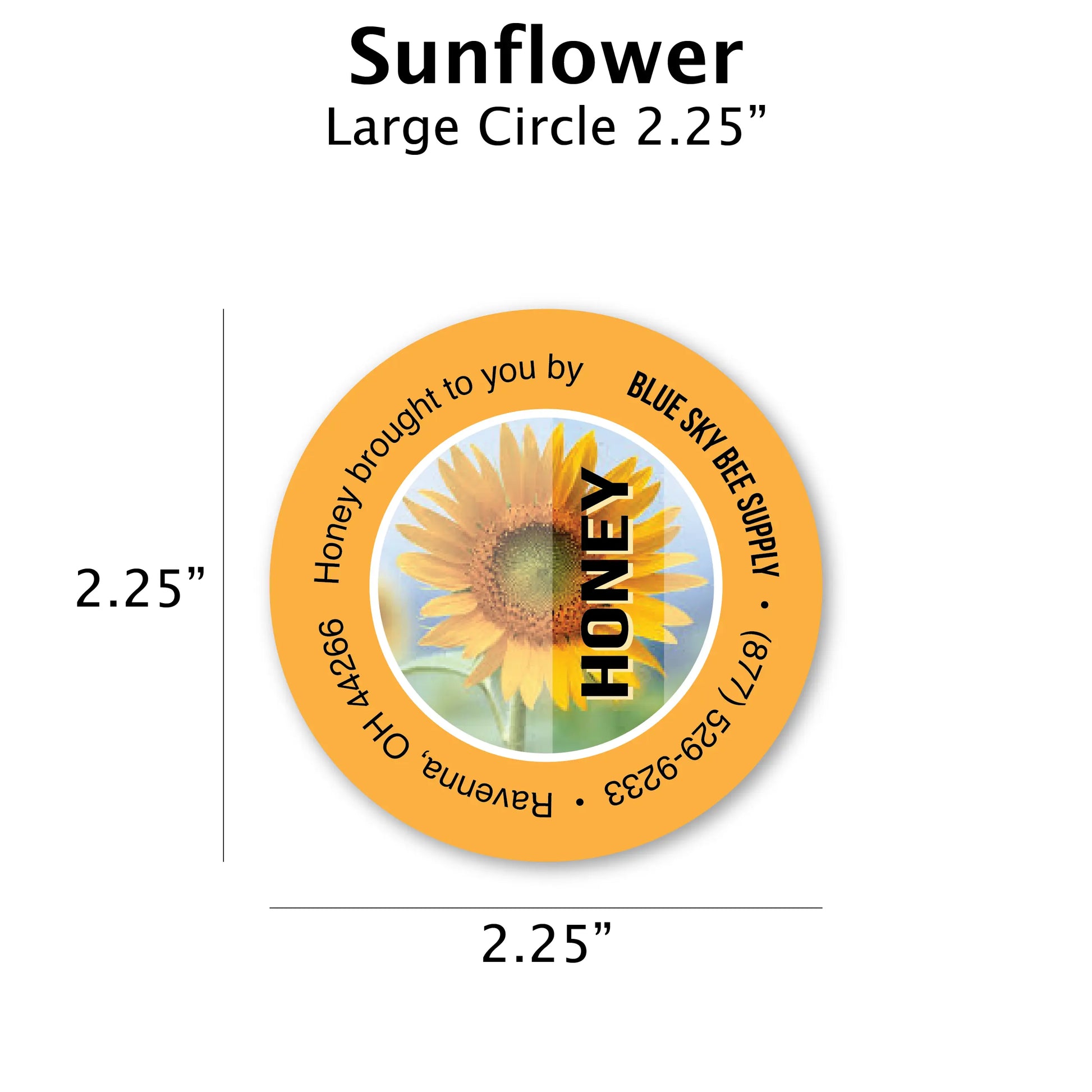 Sunflower - Customizable label Design Blue Sky Bee Supply