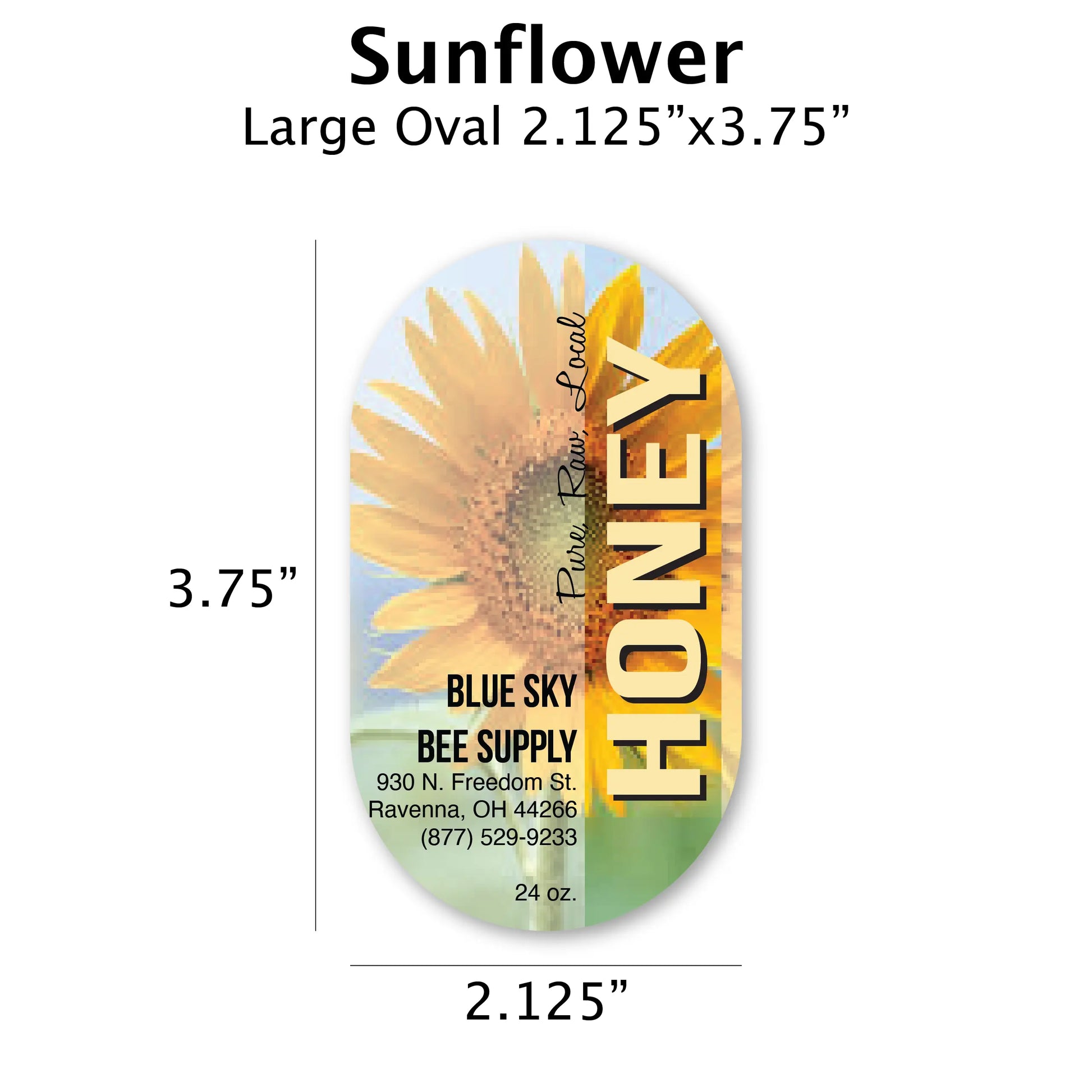 Sunflower - Customizable label Design Blue Sky Bee Supply