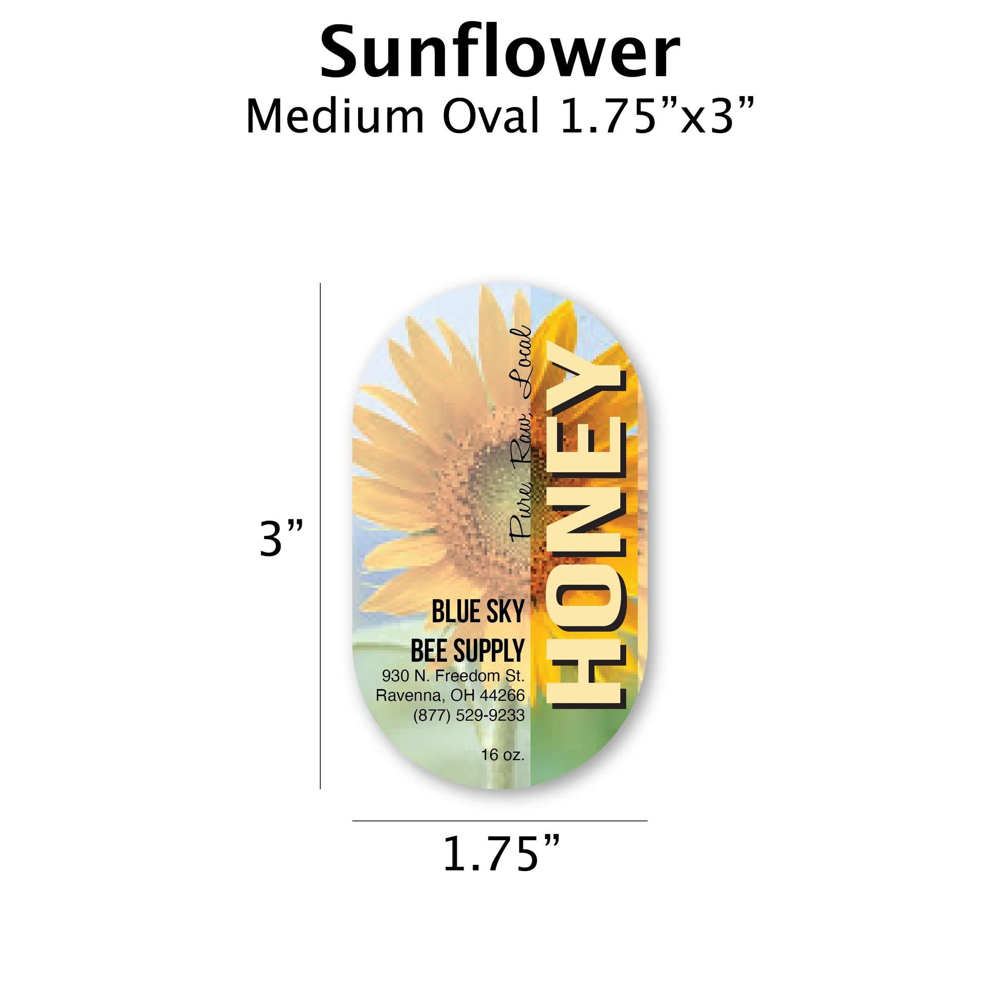 Sunflower - Customizable label Design Blue Sky Bee Supply