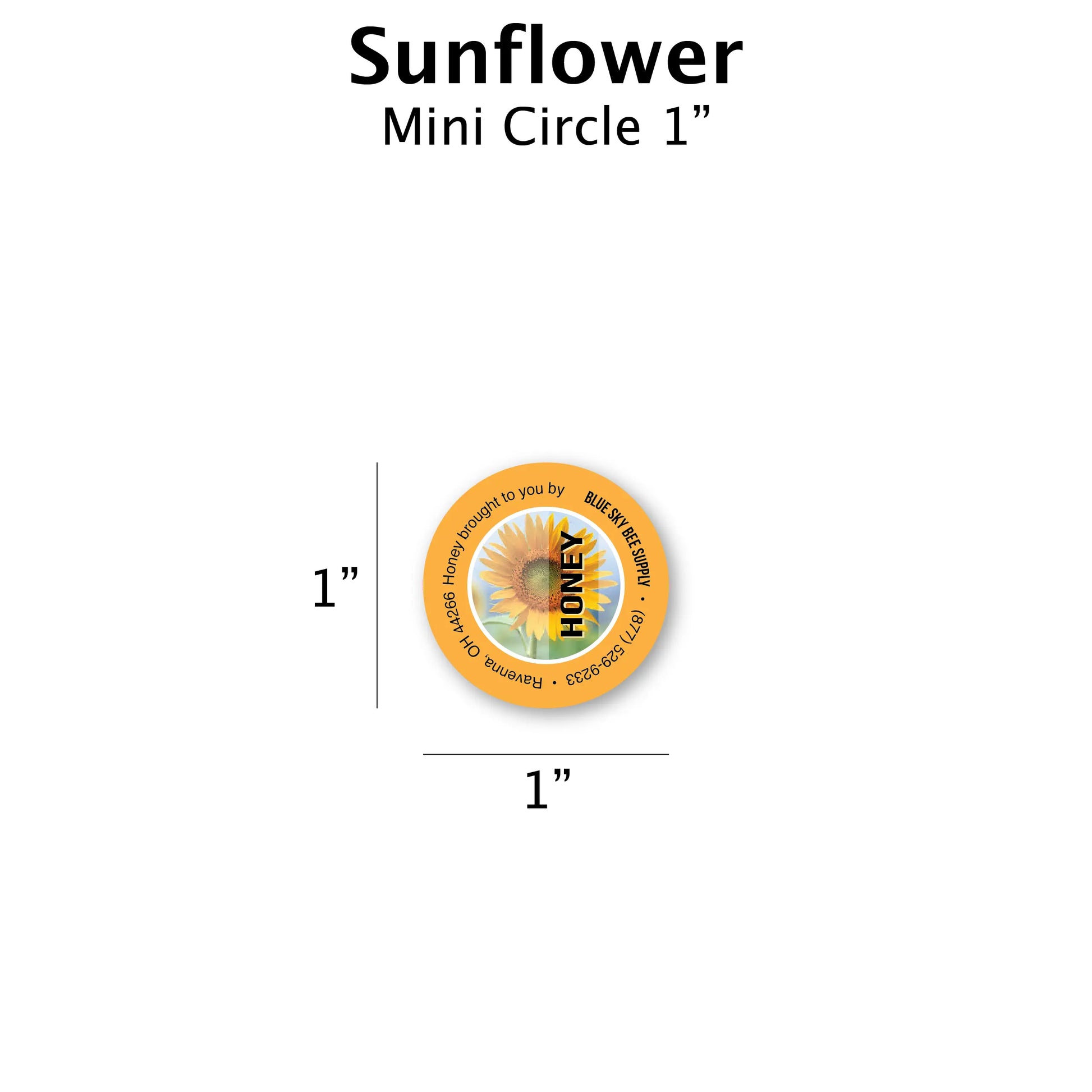 Sunflower - Customizable label Design Blue Sky Bee Supply