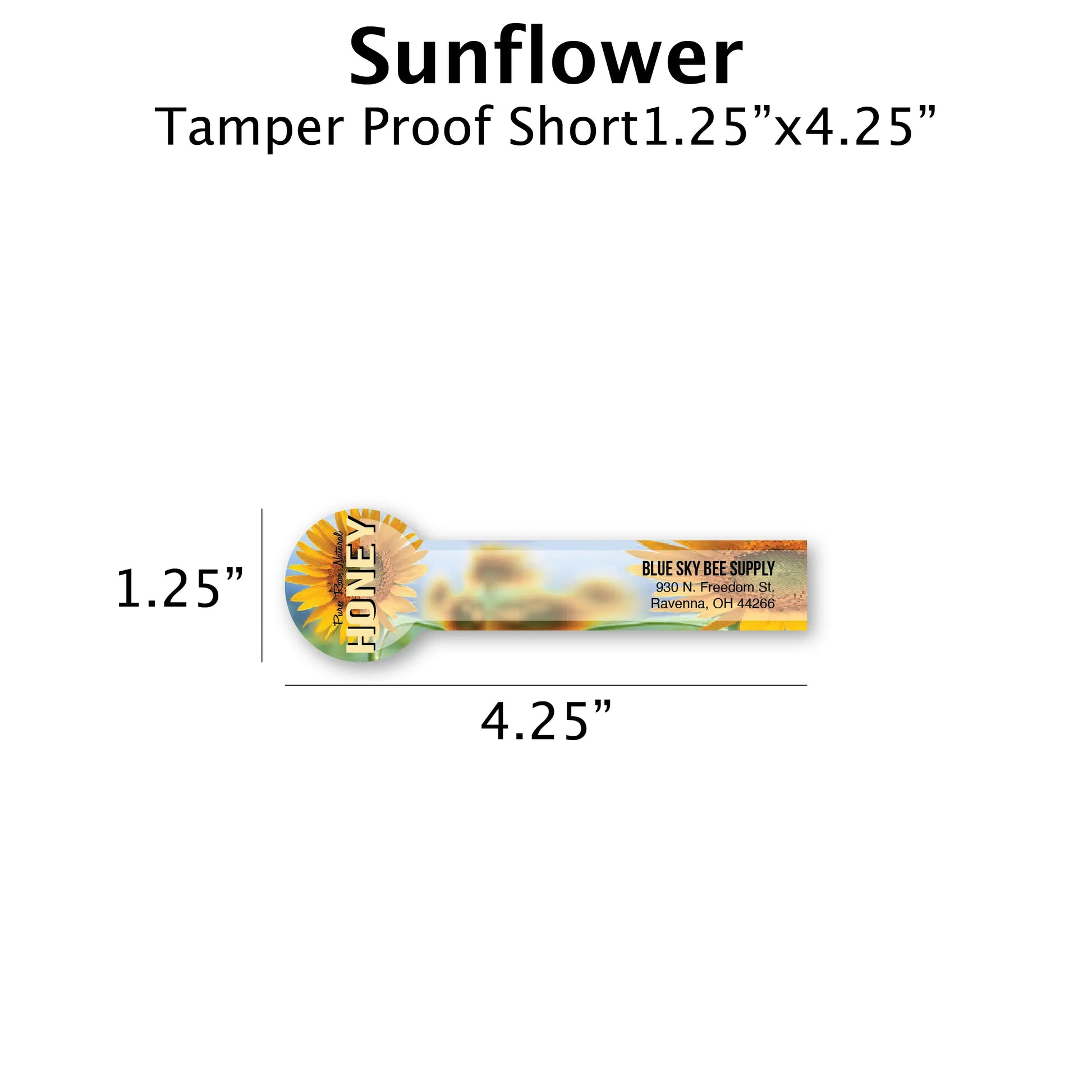 Sunflower - Customizable label Design Blue Sky Bee Supply