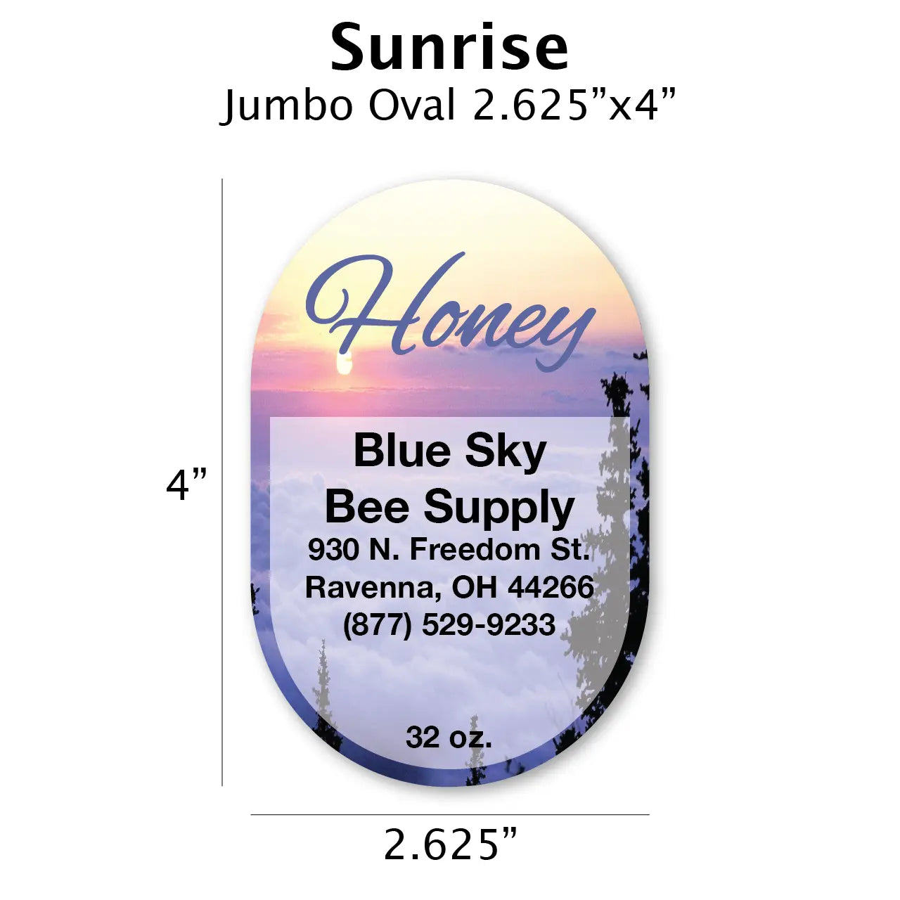 Sunrise - Customizable Label Design Blue Sky Bee Supply