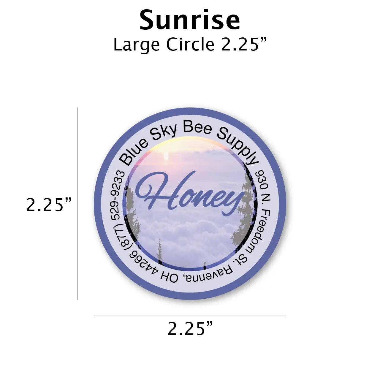 Sunrise - Customizable Label Design Blue Sky Bee Supply