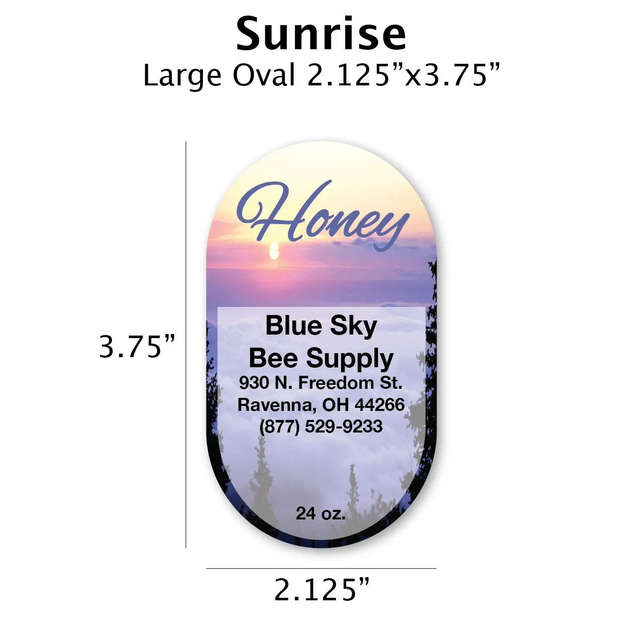 Sunrise - Customizable Label Design Blue Sky Bee Supply