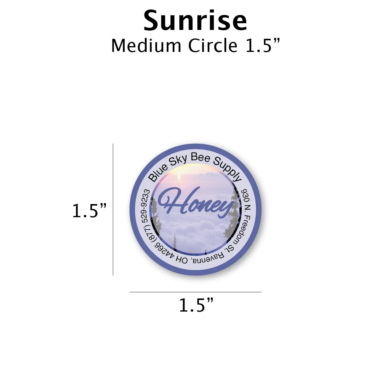 Sunrise - Customizable Label Design Blue Sky Bee Supply