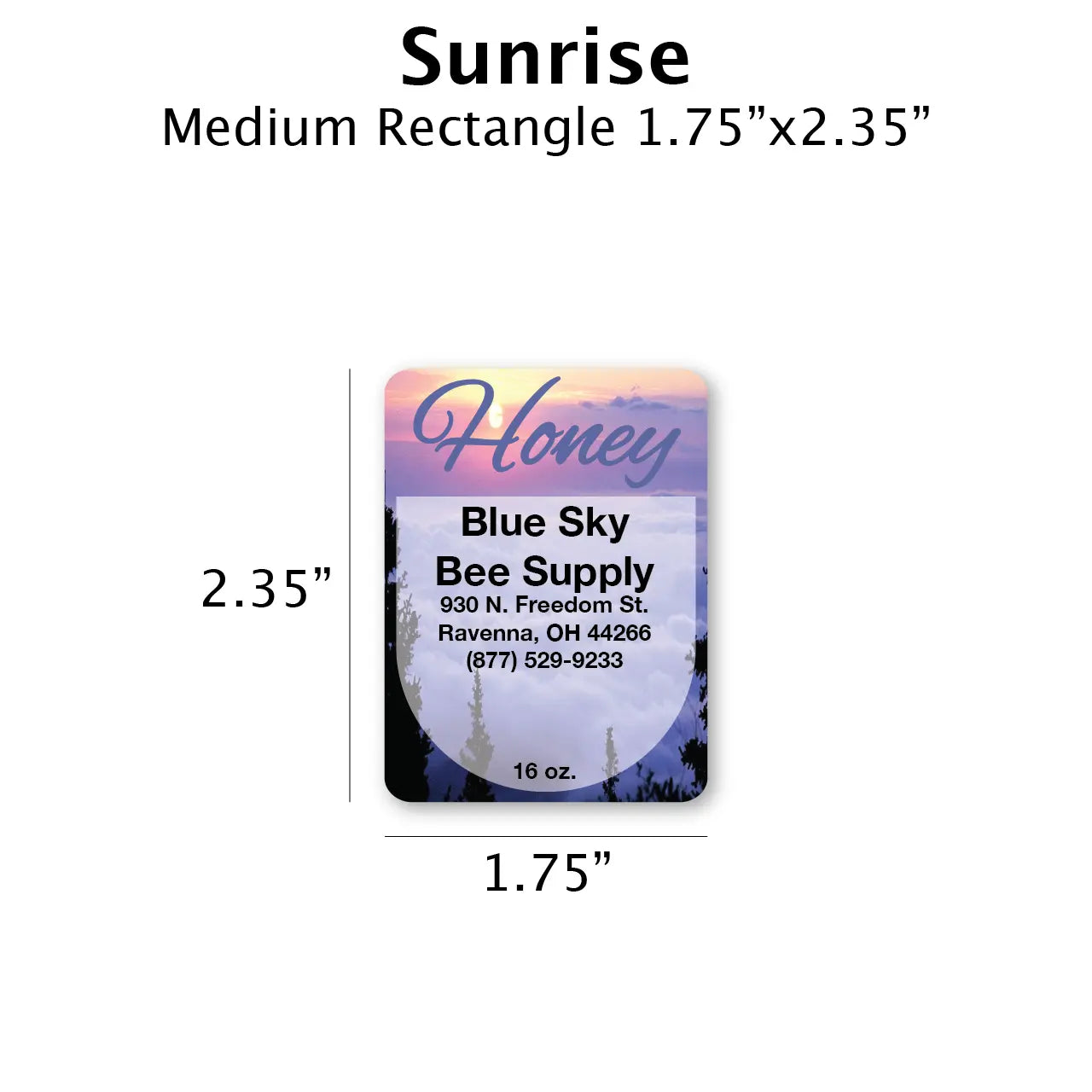 Sunrise - Customizable Label Design Blue Sky Bee Supply