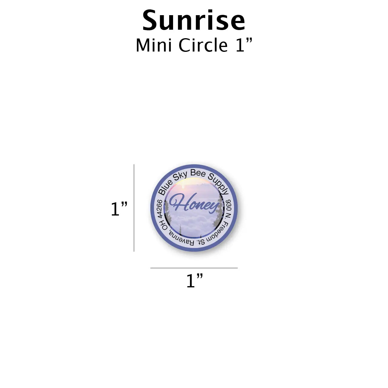 Sunrise - Customizable Label Design Blue Sky Bee Supply