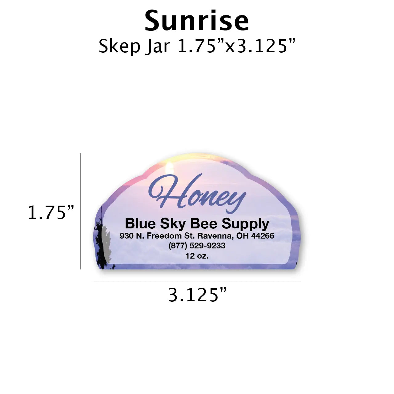 Sunrise - Customizable Label Design Blue Sky Bee Supply