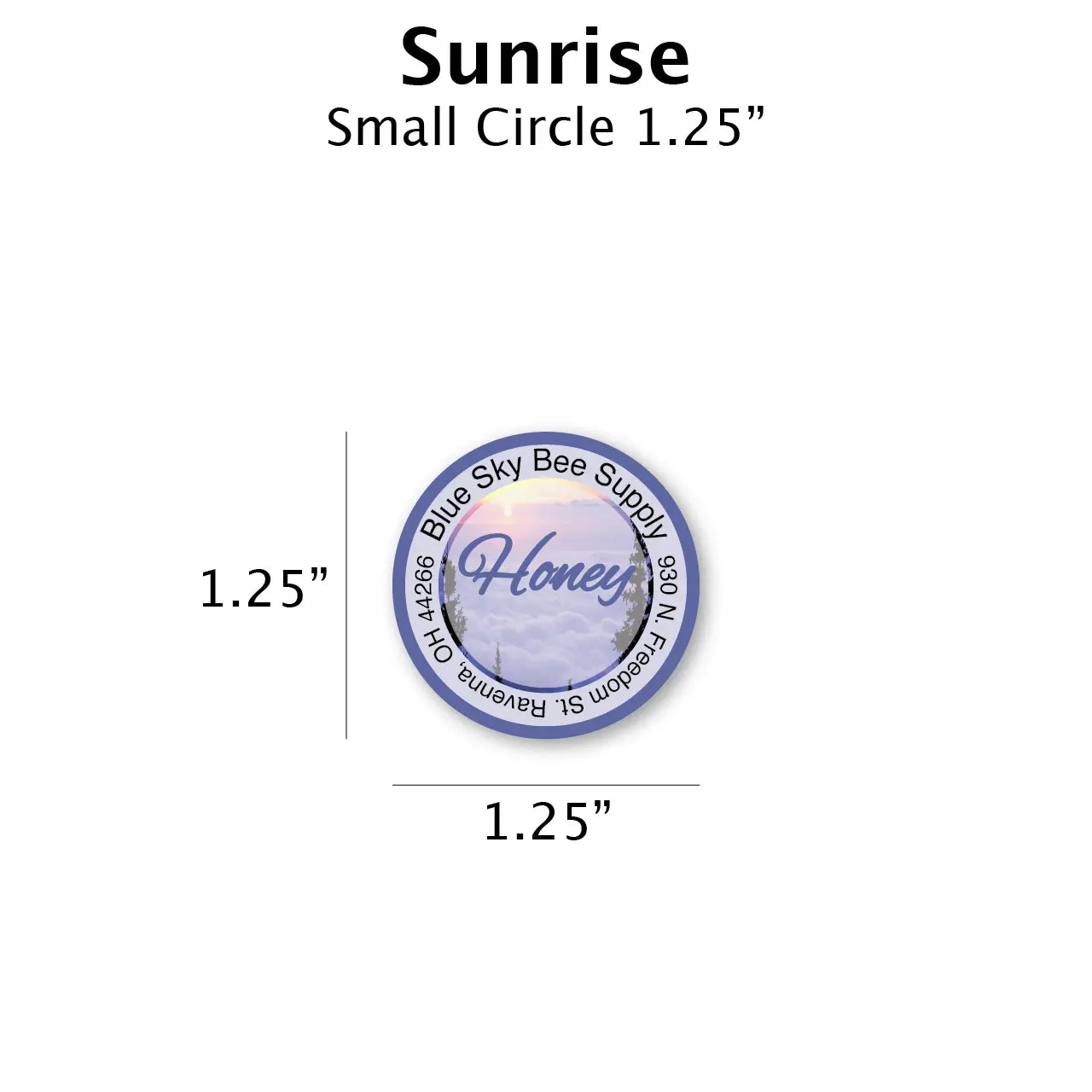 Sunrise - Customizable Label Design Blue Sky Bee Supply