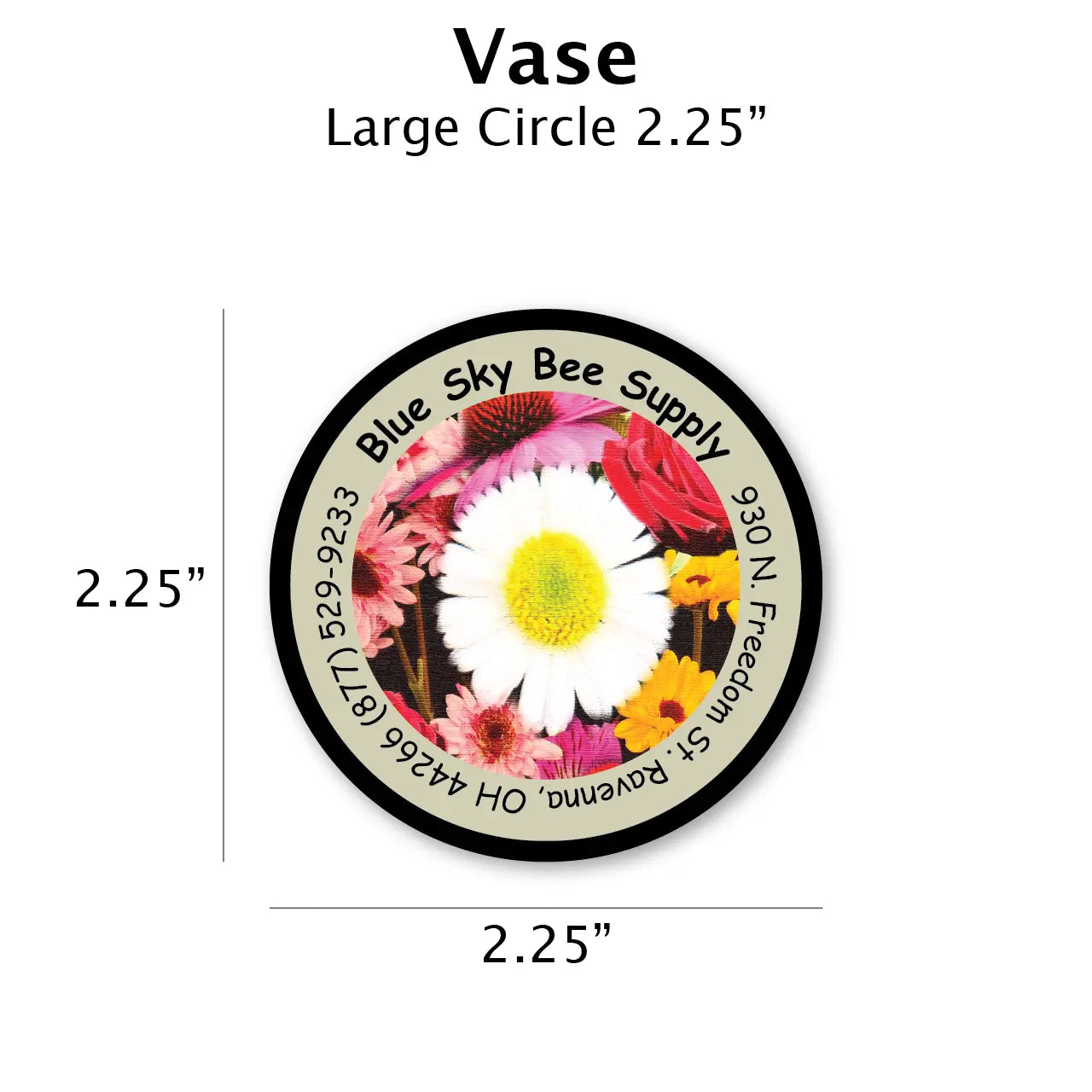 Vase - Customizable Label Design Blue Sky Bee Supply