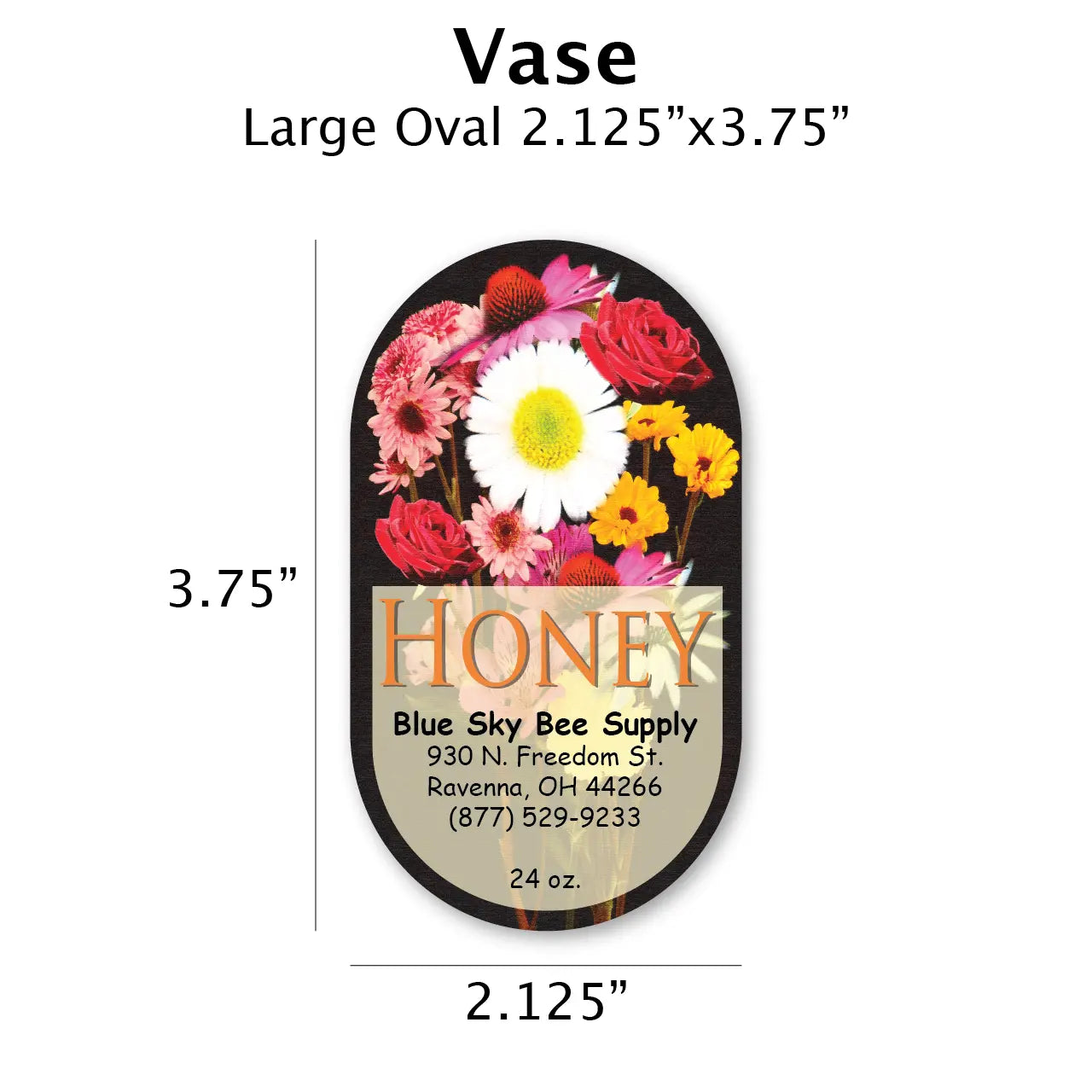 Vase - Customizable Label Design Blue Sky Bee Supply