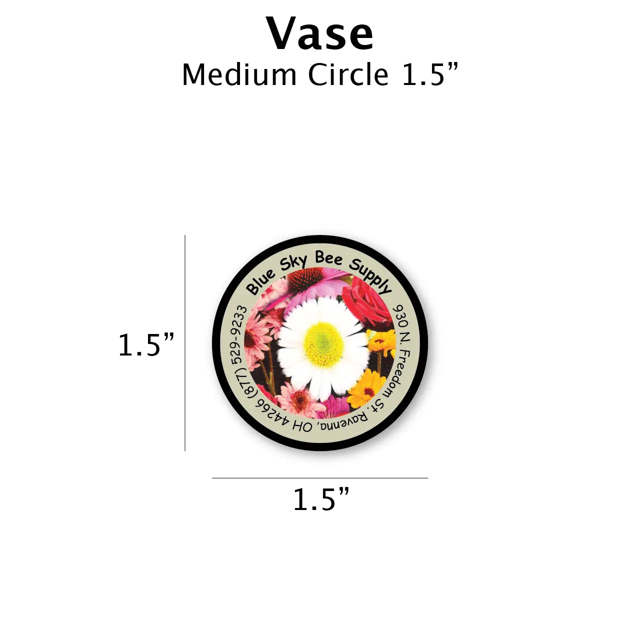 Vase - Customizable Label Design Blue Sky Bee Supply