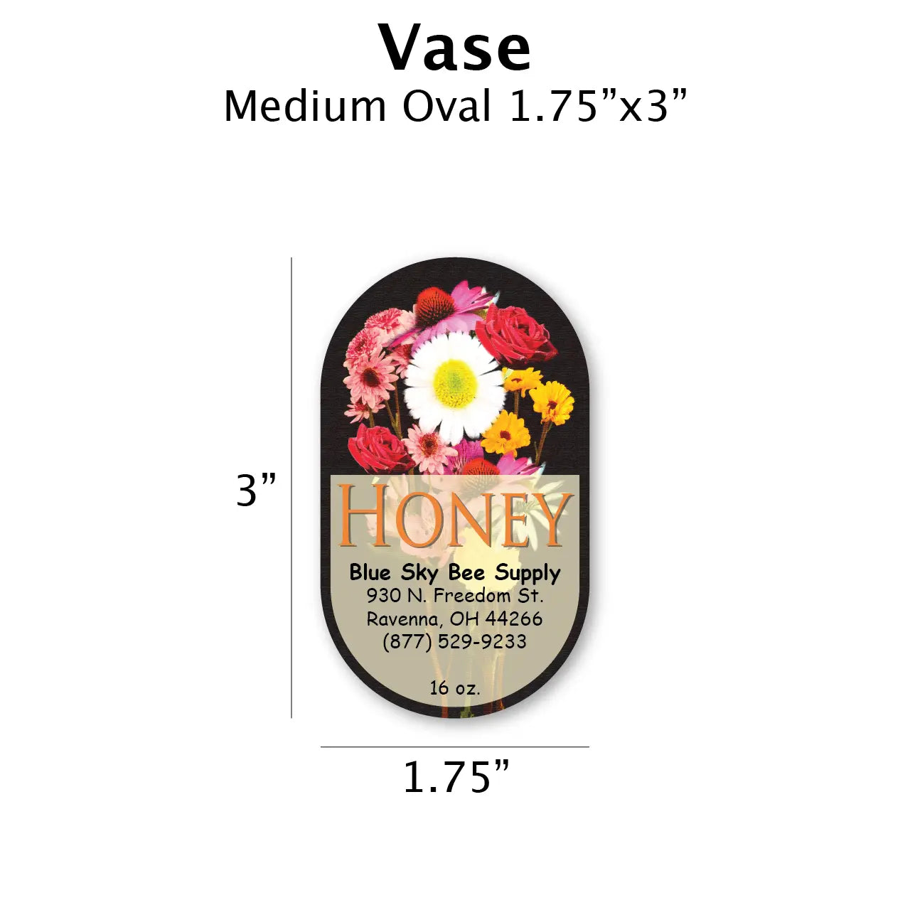 Vase - Customizable Label Design Blue Sky Bee Supply