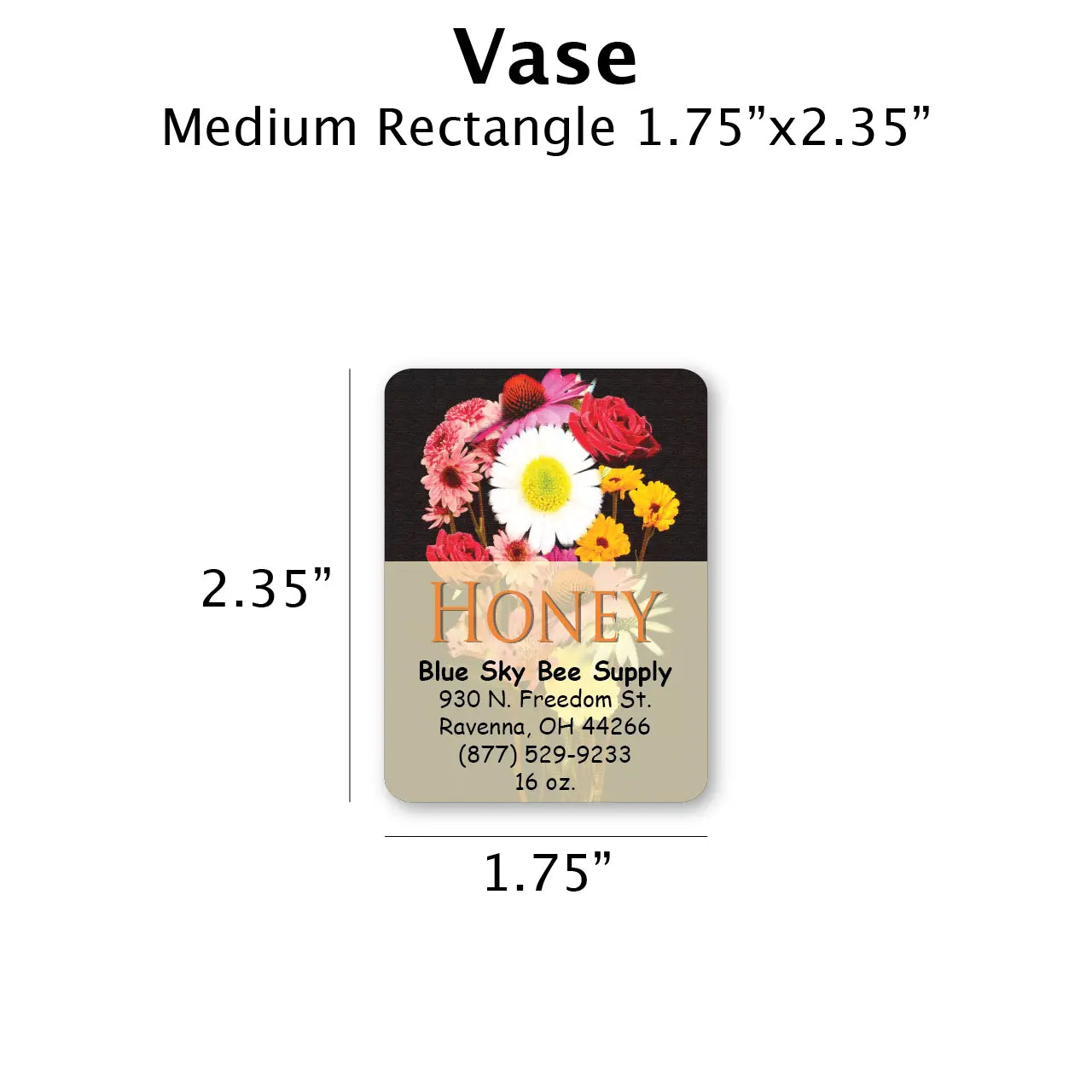 Vase - Customizable Label Design Blue Sky Bee Supply