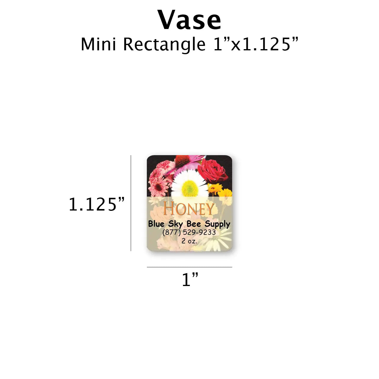 Vase - Customizable Label Design Blue Sky Bee Supply