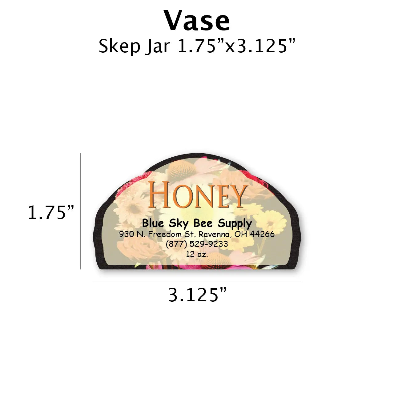 Vase - Customizable Label Design Blue Sky Bee Supply