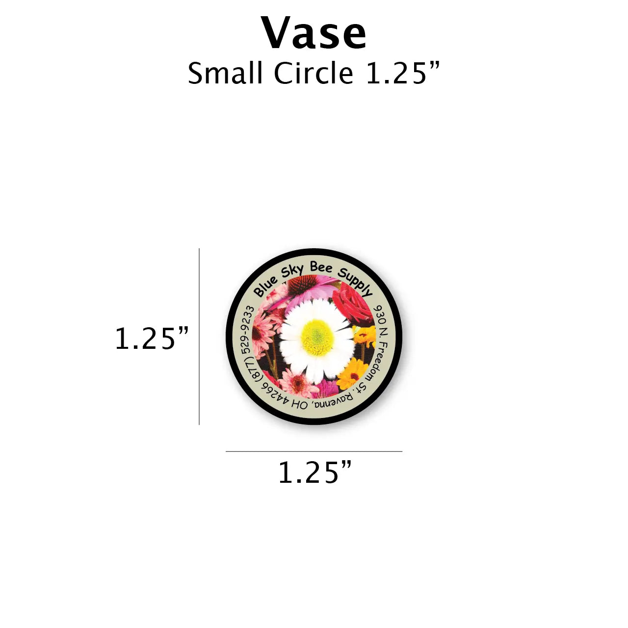 Vase - Customizable Label Design Blue Sky Bee Supply