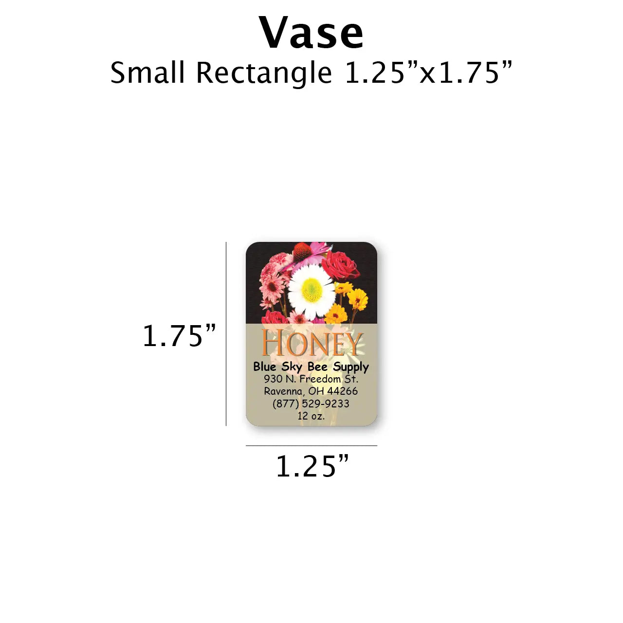 Vase - Customizable Label Design Blue Sky Bee Supply