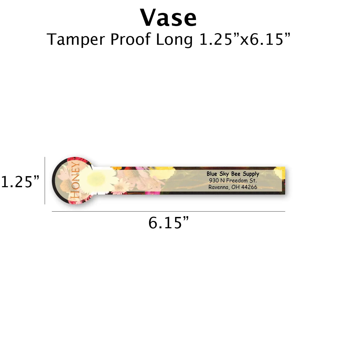 Vase - Customizable Label Design Blue Sky Bee Supply