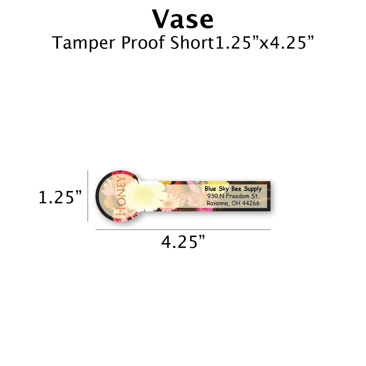 Vase - Customizable Label Design Blue Sky Bee Supply