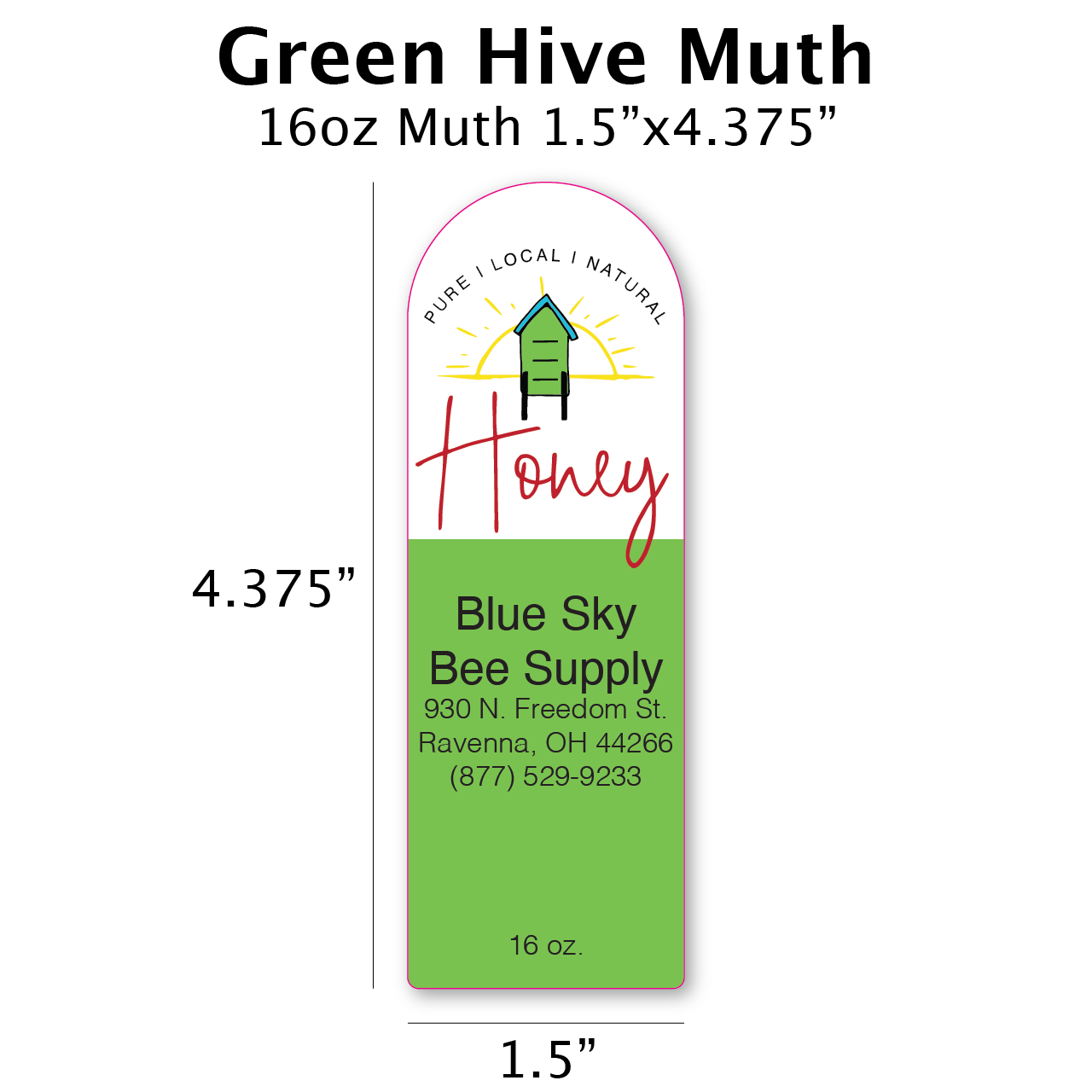 Green Hive - Customizable Muth Jar Labels