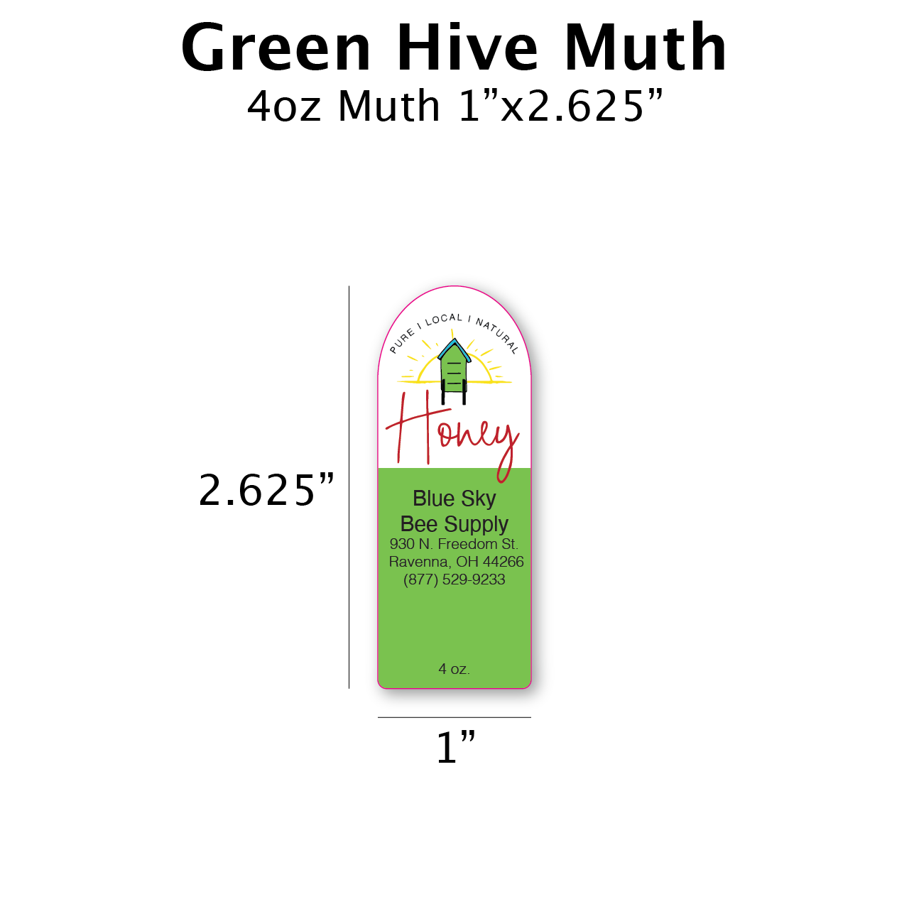 Green Hive - Customizable Muth Jar Labels