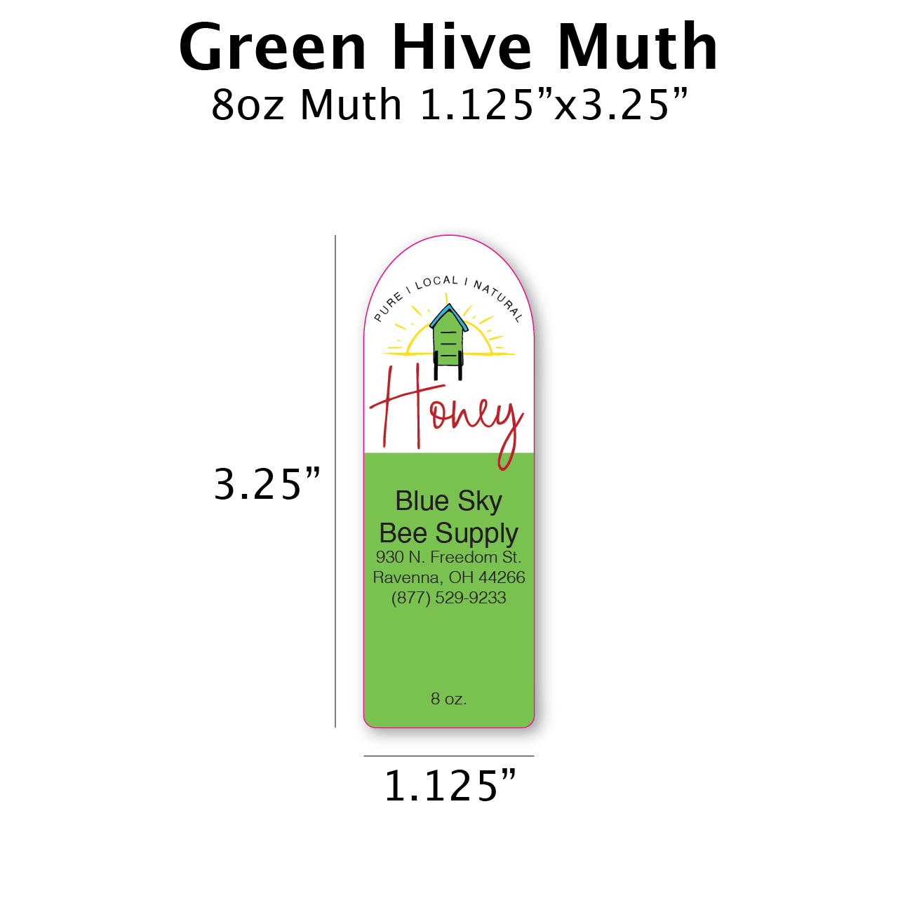 Green Hive - Customizable Muth Jar Labels