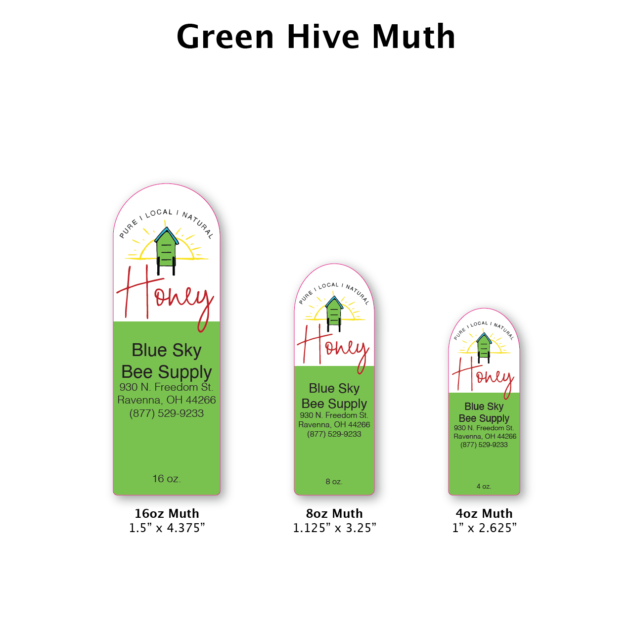 Green Hive - Customizable Muth Jar Labels