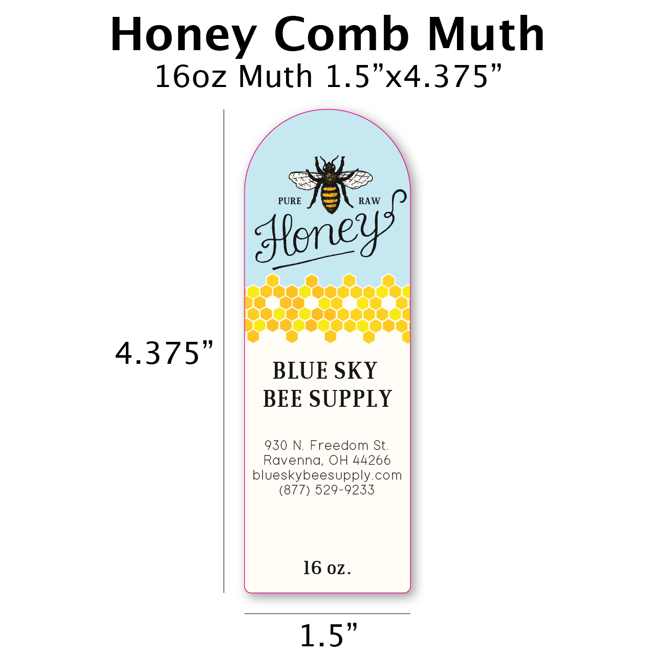 Honey Comb - Customizable Muth Jar Labels