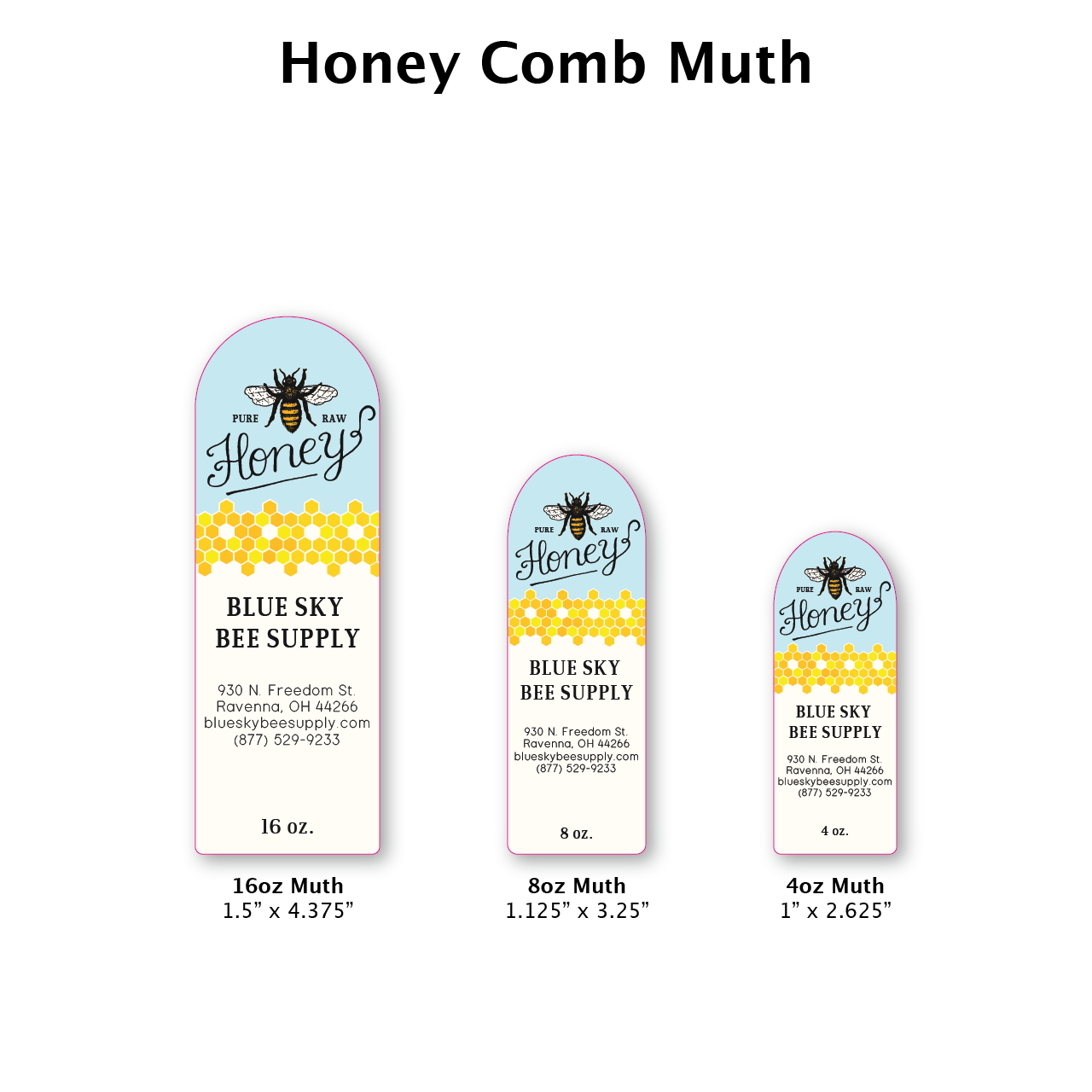 Honey Comb - Customizable Muth Jar Labels