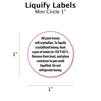 Liquify Labels (250 count roll) [LQL] Blue Sky Bee Supply