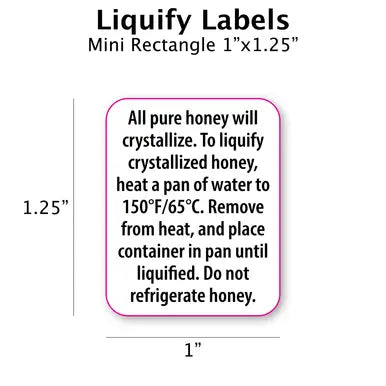 Liquify Labels (250 count roll) [LQL] Blue Sky Bee Supply