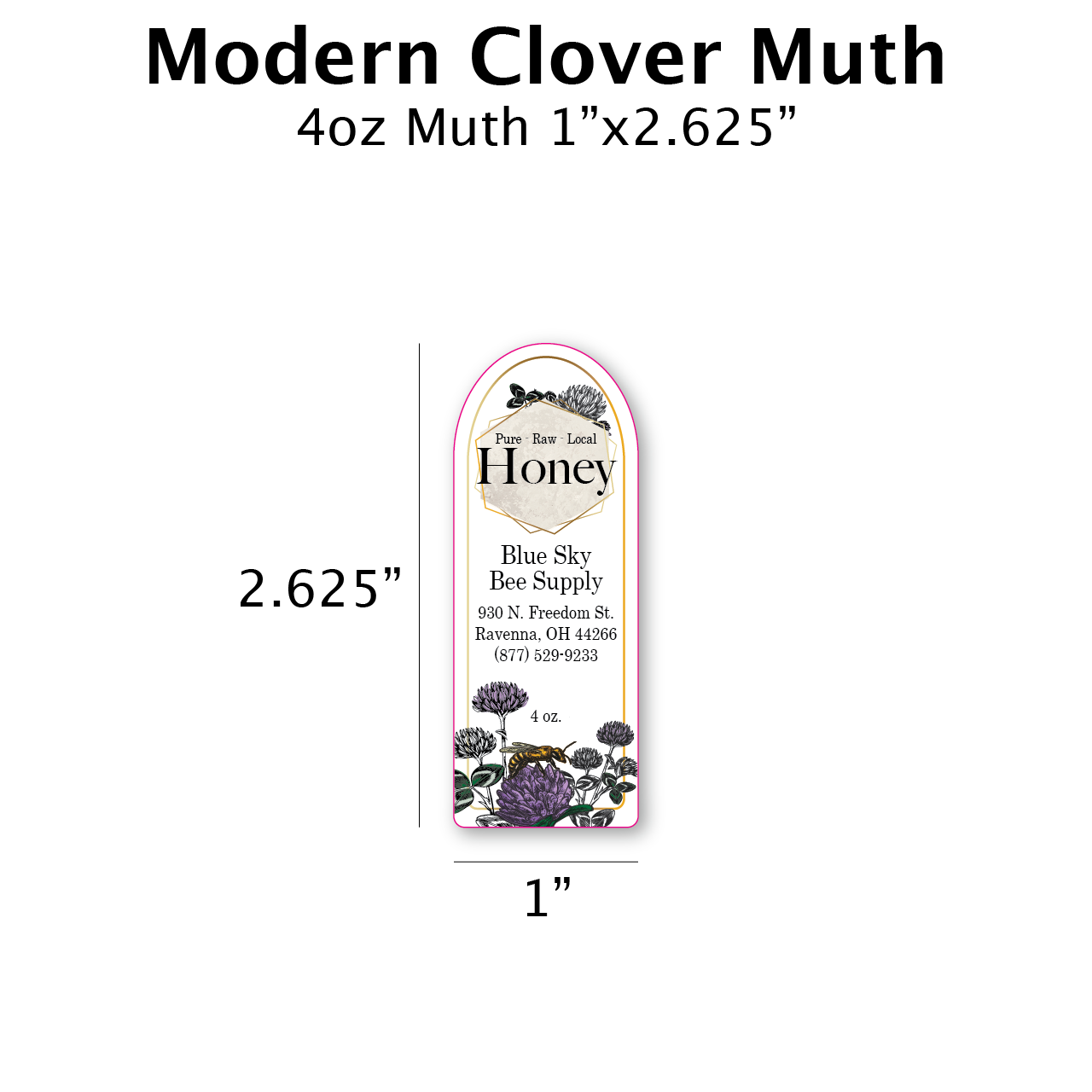 Modern Clover - Customizable Muth Jar Labels